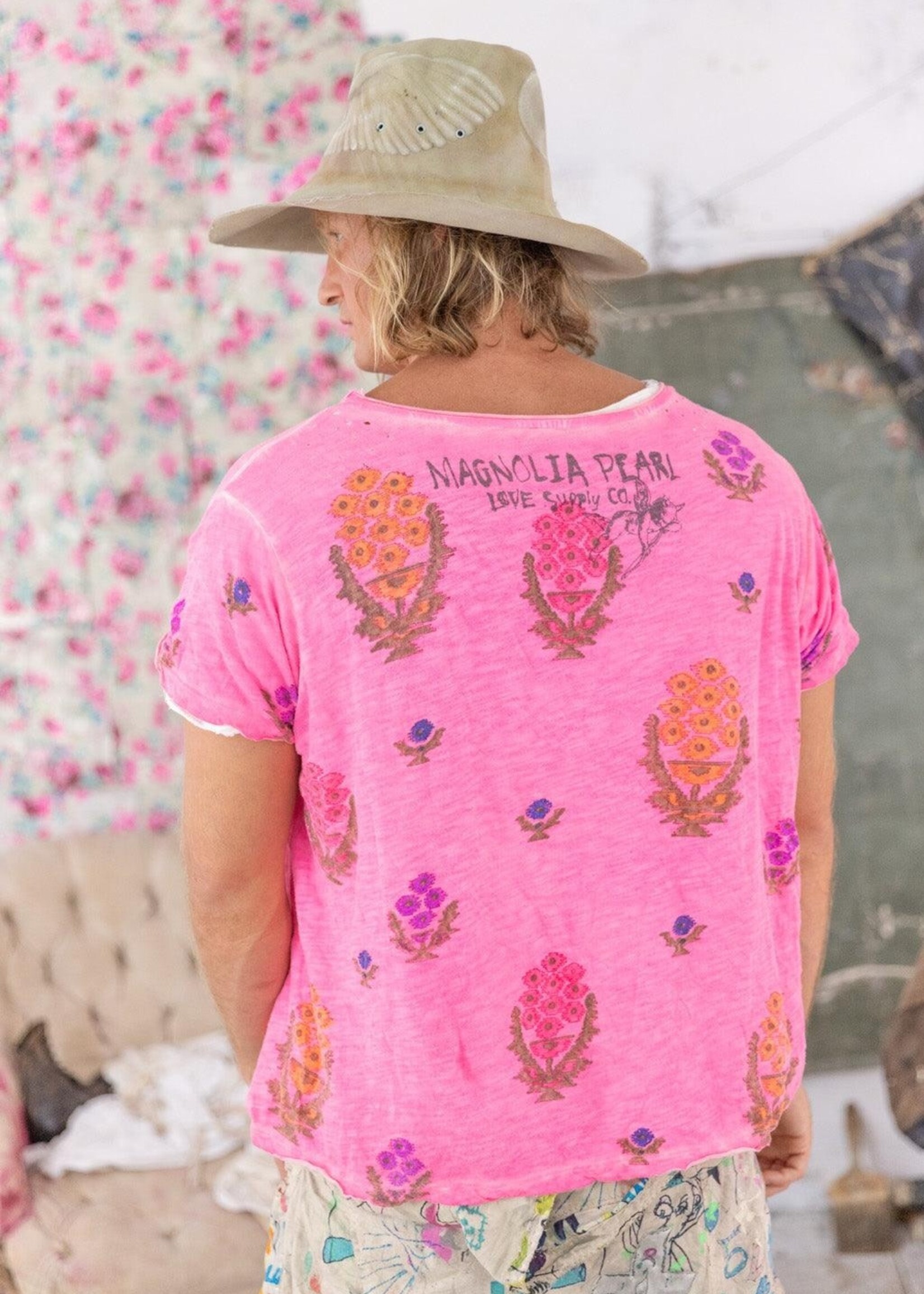 Magnolia Pearl Blockprint Sun Within Tee Top 1748 Roza