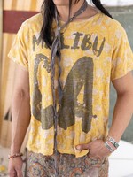 Magnolia Pearl Blockprint Malibu CA Tee Top 1761 Encelia