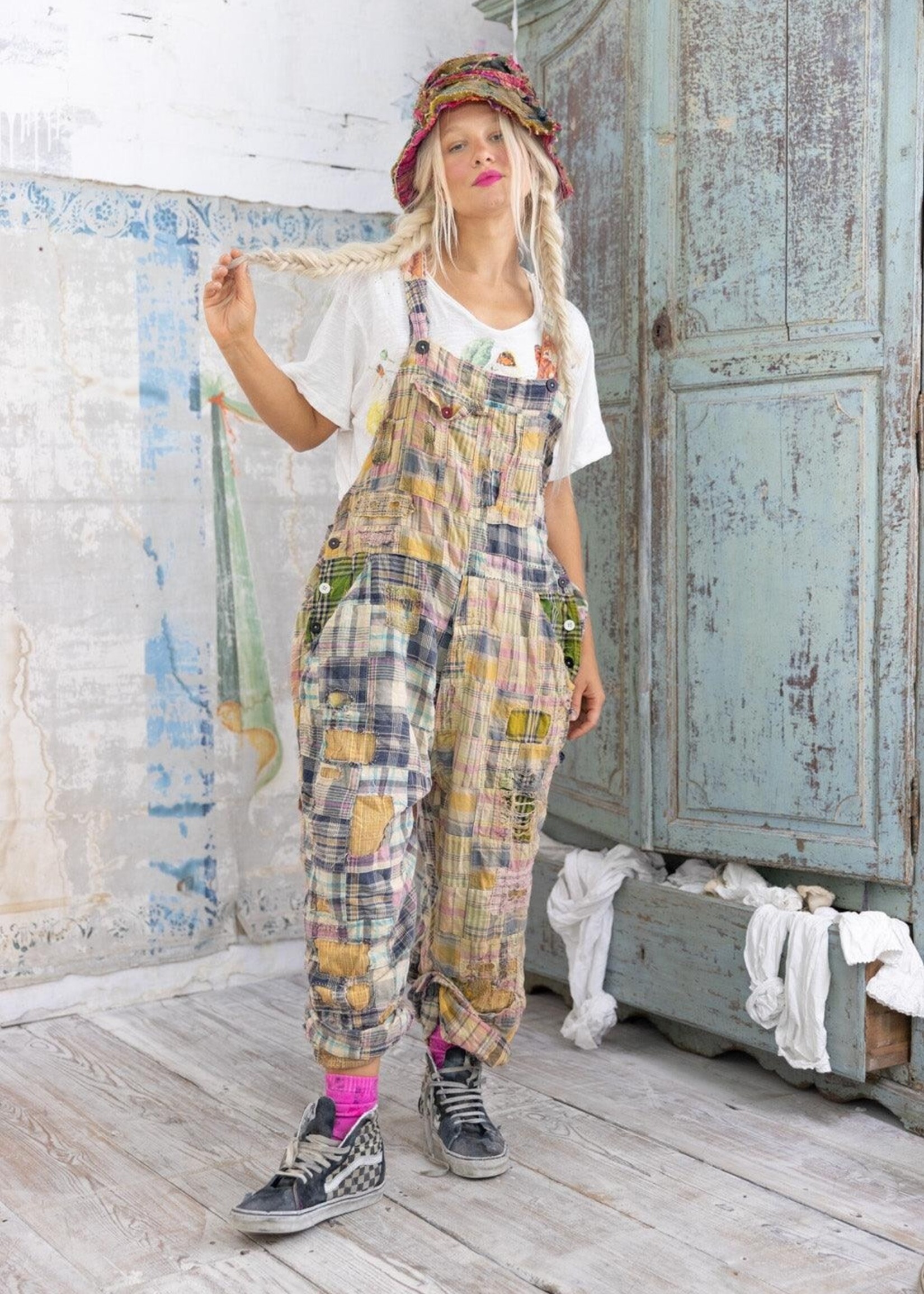 Magnolia Pearl Patchwork Love Overalls 073 Madras Tropical