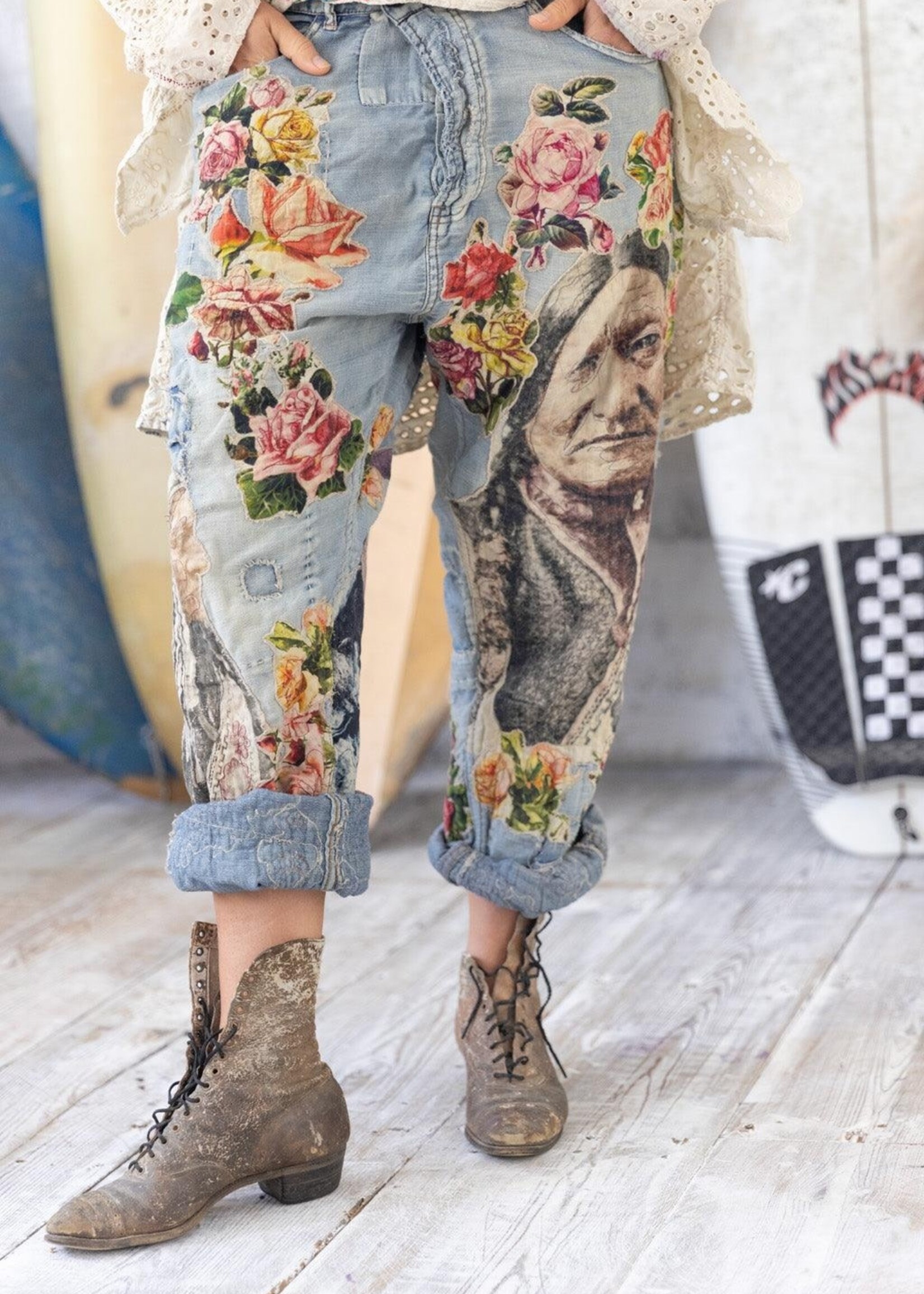Magnolia Pearl Linen Great Spirit Miner Pants 524 Washed Indigo