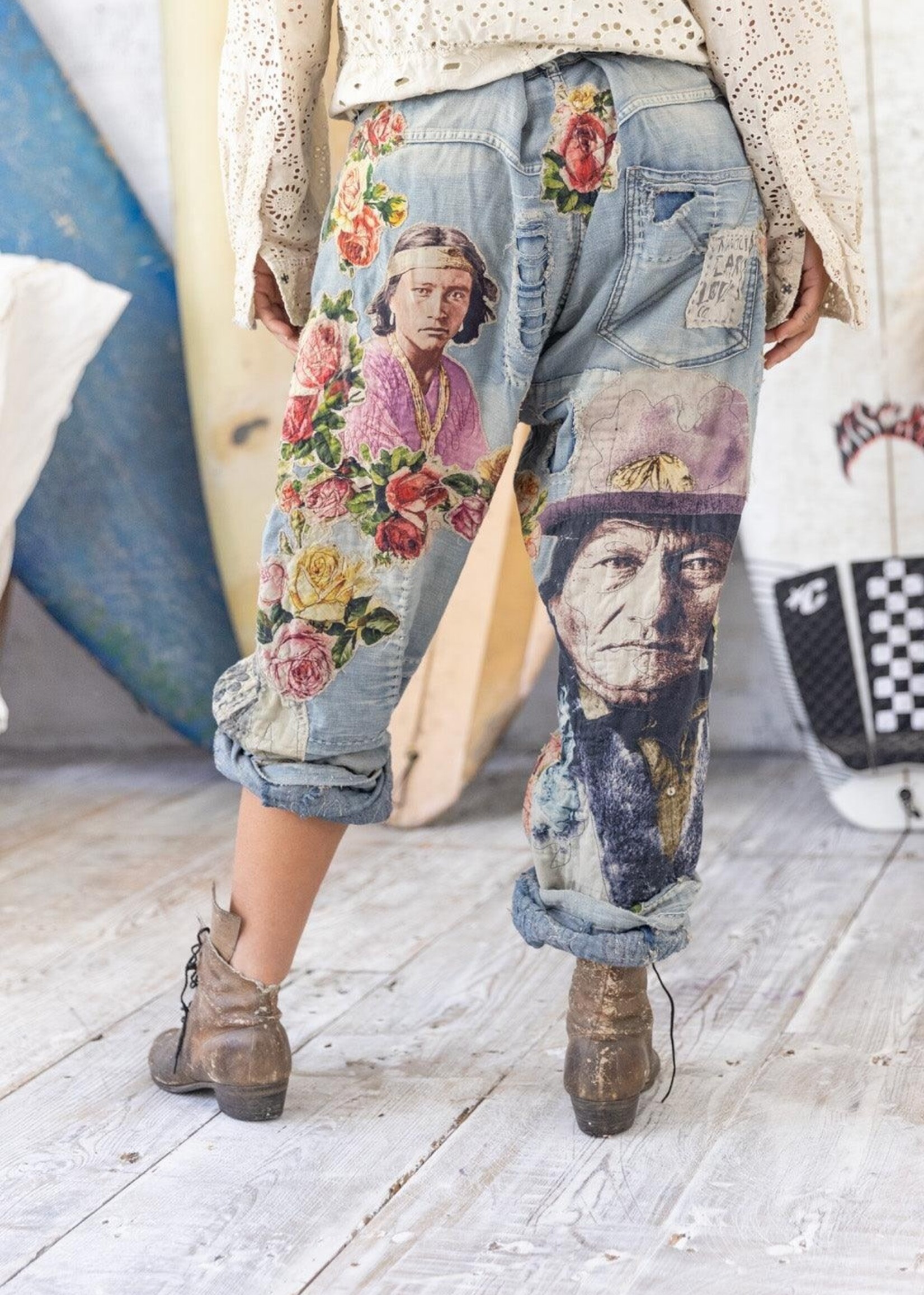 Magnolia Pearl Linen Great Spirit Miner Pants 524 Washed Indigo