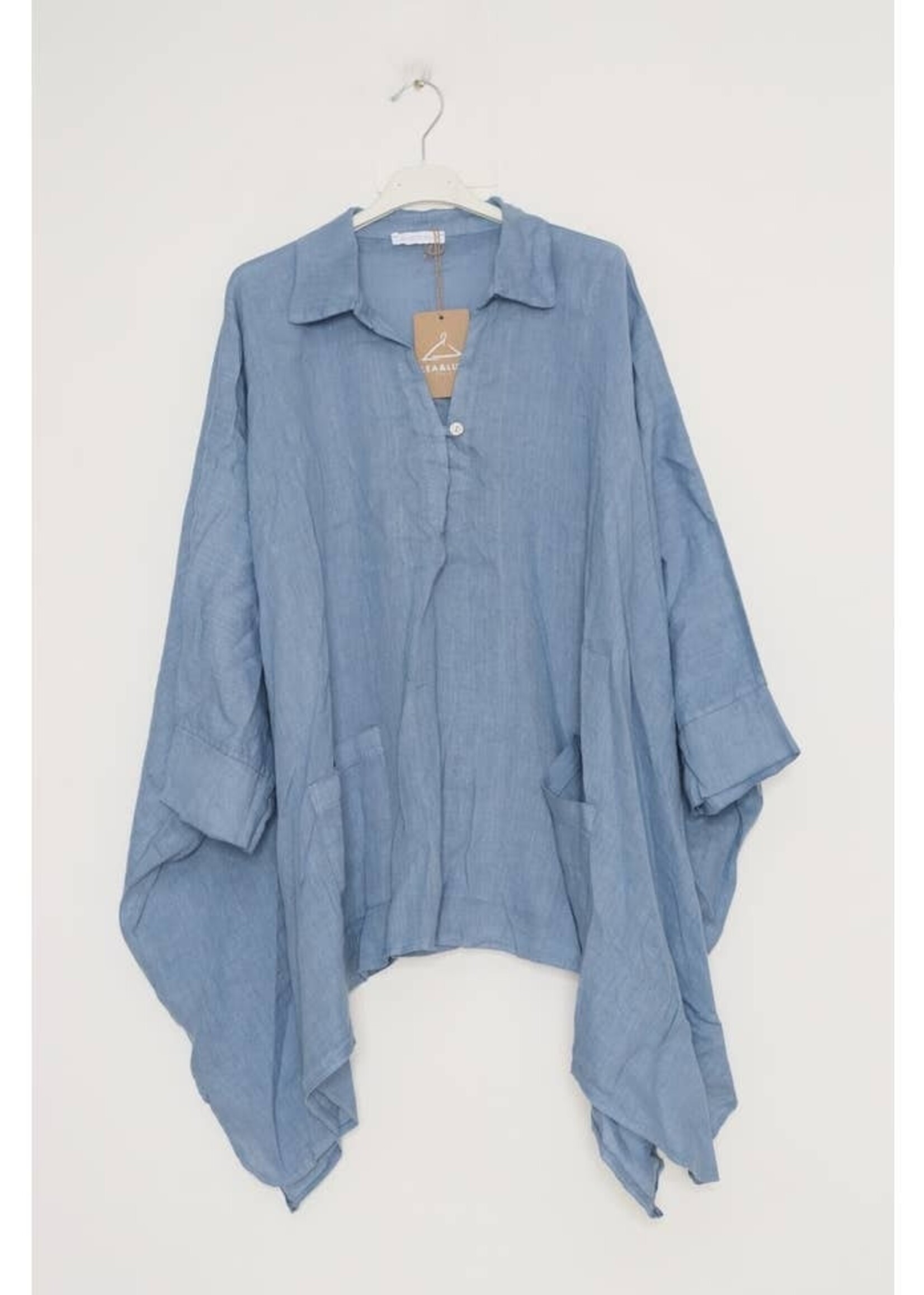 LOU+LOU LOU+LOU Linen Tunic Top w/ pockets One Size