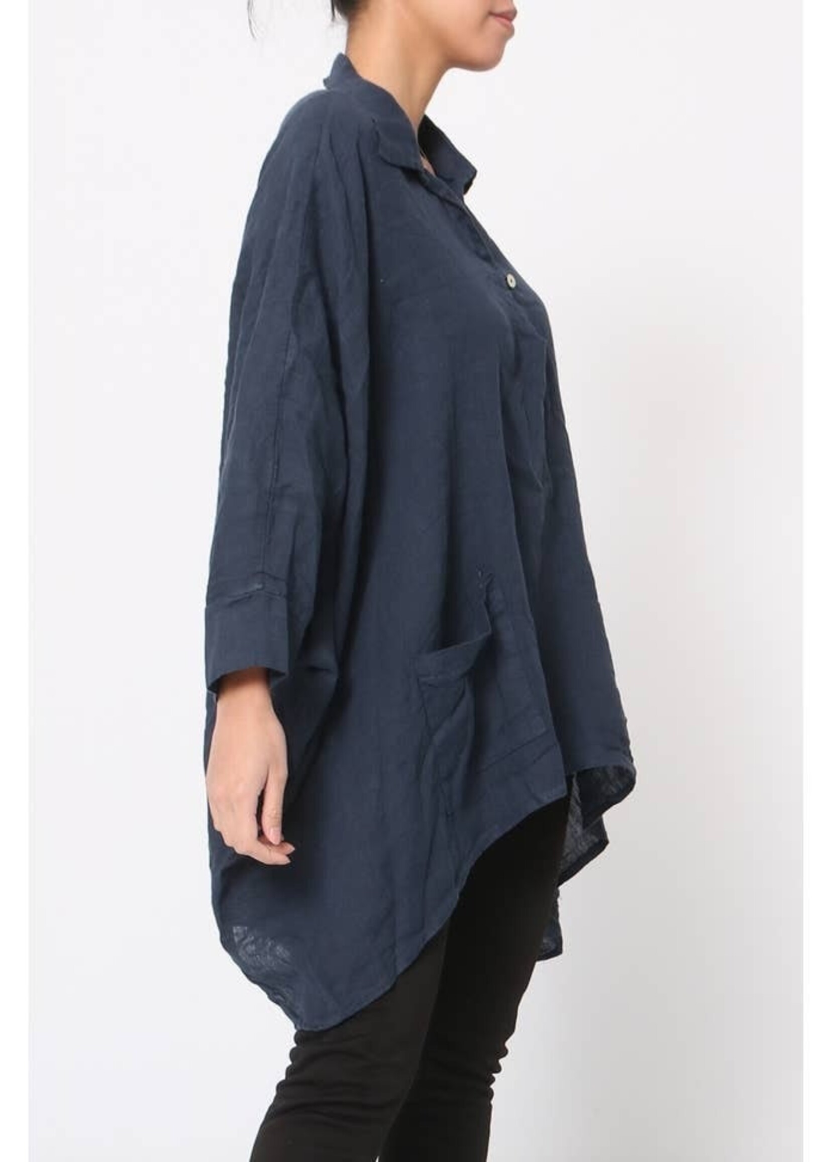 LOU+LOU LOU+LOU Linen Tunic Top w/ pockets One Size