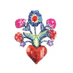 Trovelore Handmade Frida's Flowers Heart Brooch Pin