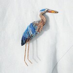 Trovelore Handmade Blue Heron Brooch Pin