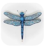 Trovelore Handmade Great Blue Skimmer Dragonfly Brooch Pin