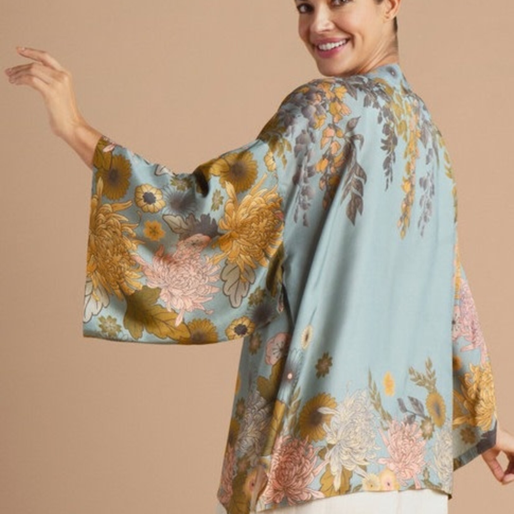 Powder UK Powder UK Kimono Jacket Trailing Wisteria Ice