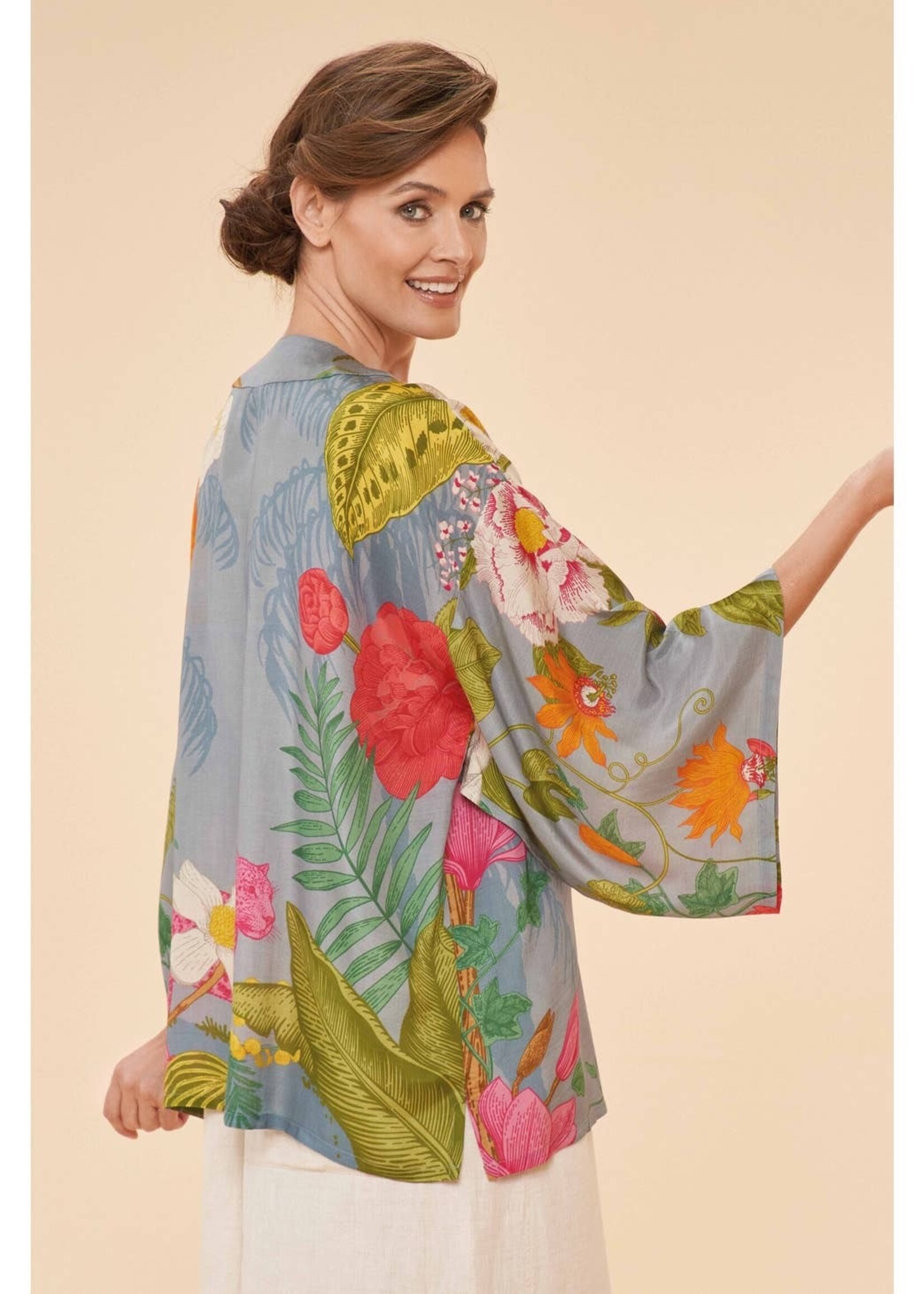 Powder UK Kimono Jacket Tropical Floral Fauna