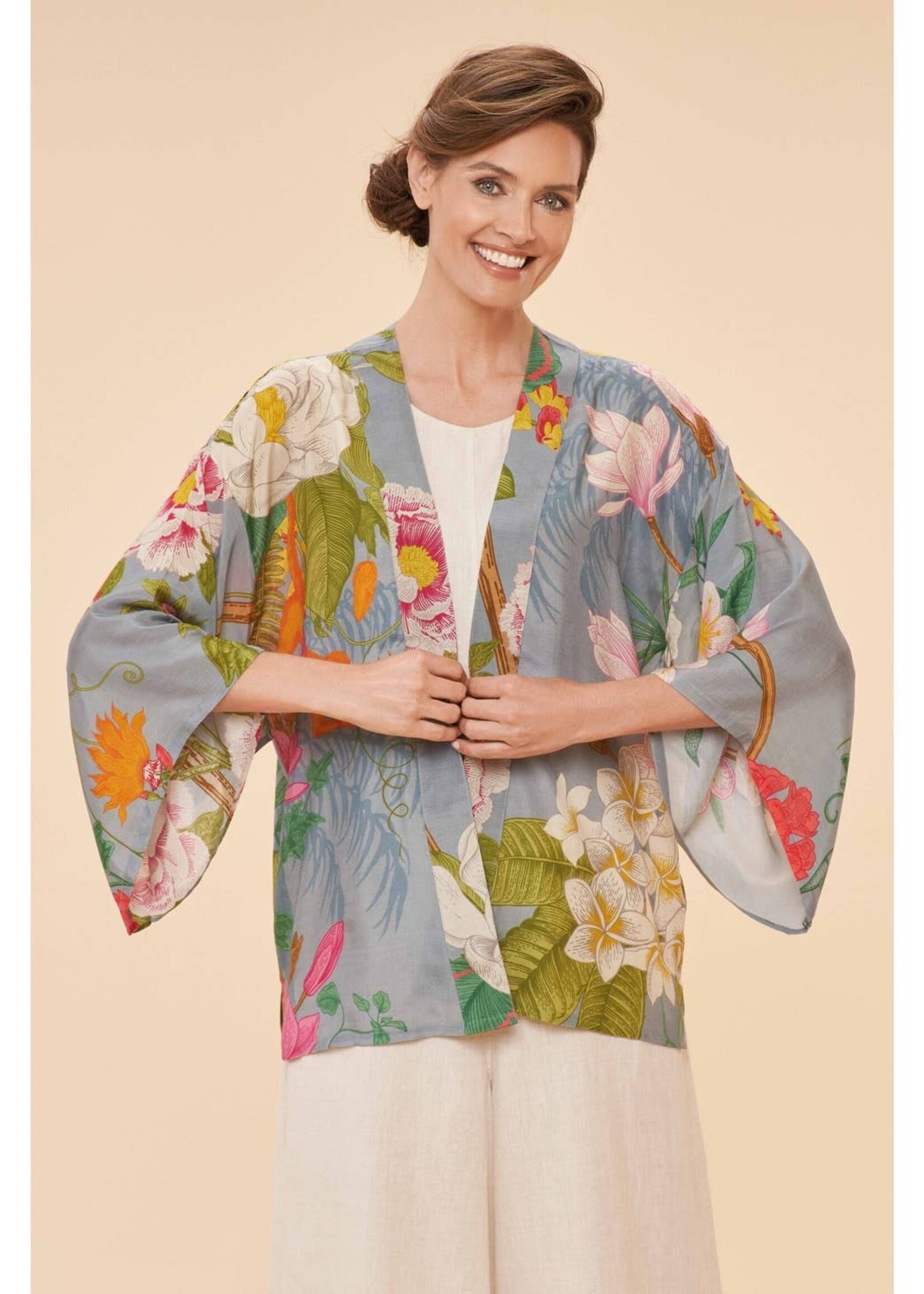 Powder UK Kimono Jacket Tropical Floral Fauna