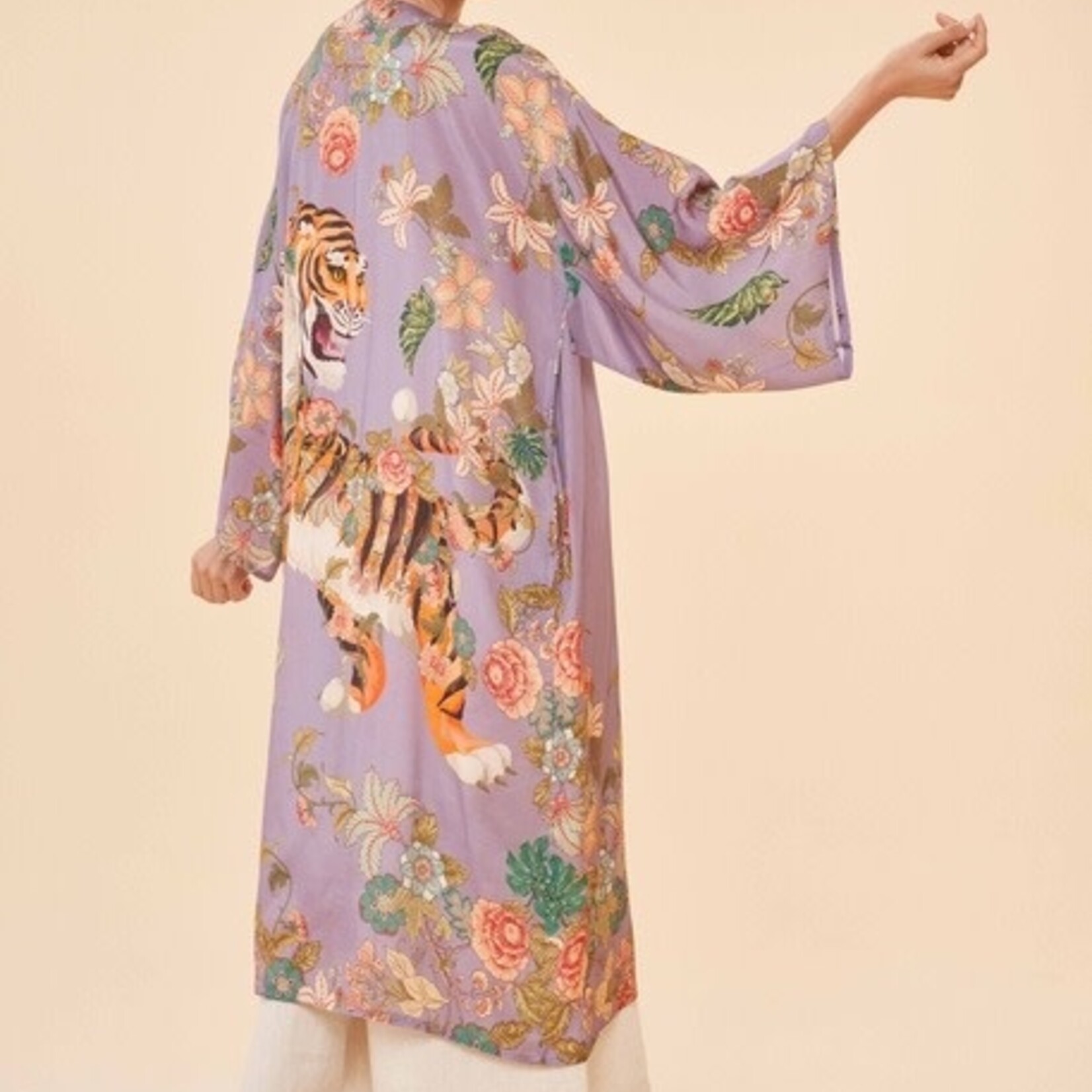 Powder UK Powder UK Prancing Tiger Lilac Kimono