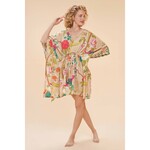 Powder UK Powder Design Beach Coverup Dress Tropical Floral Fauna Coconut One Size