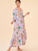 Powder UK Powder Wrap Dress Prancing Tiger Lilac
