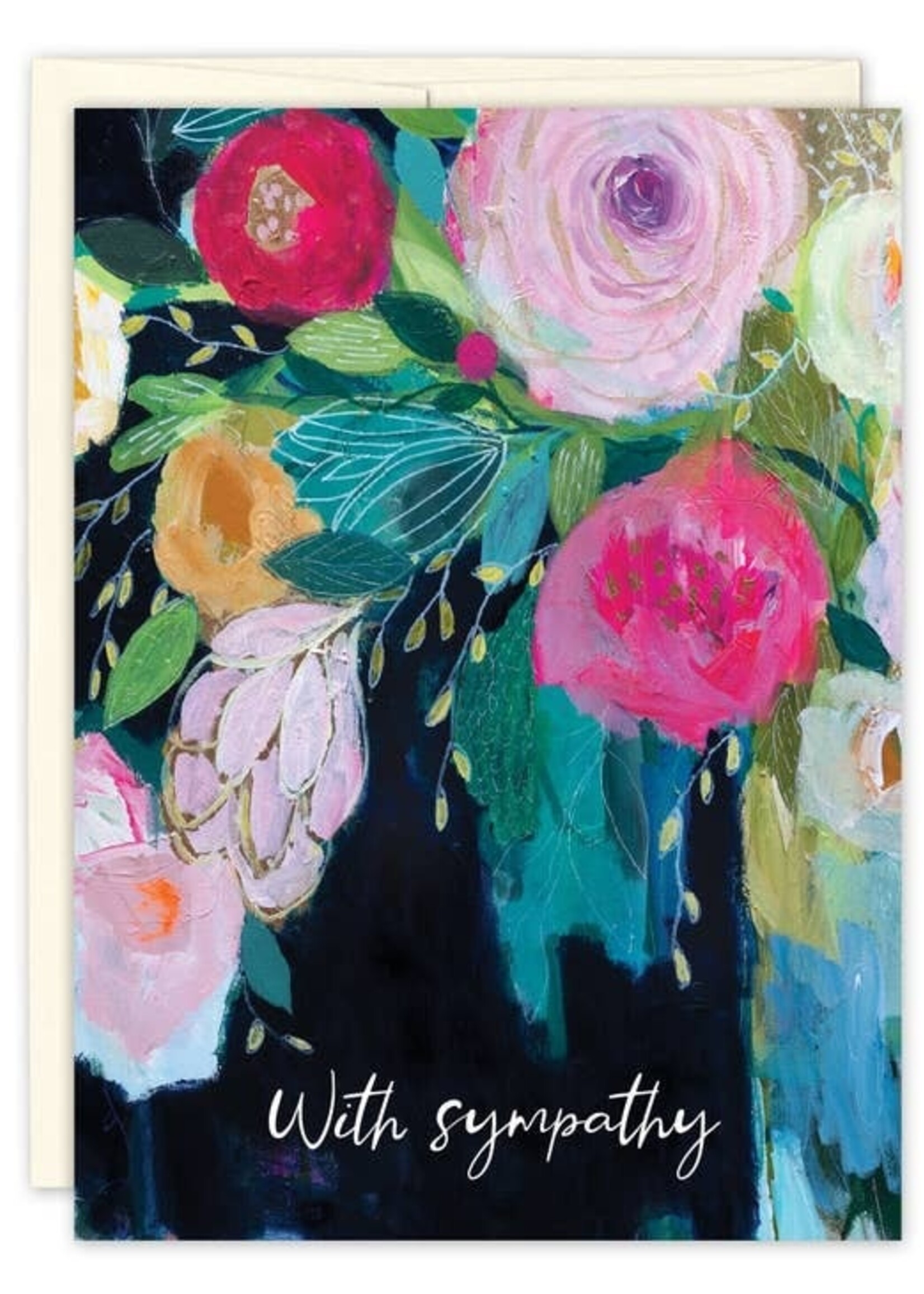 Biely & Shoaf Co Deep Blooms Sympathy Card Carrie Schmitt