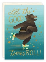 Roller Skating Bear Birthday card Carrie Shryock