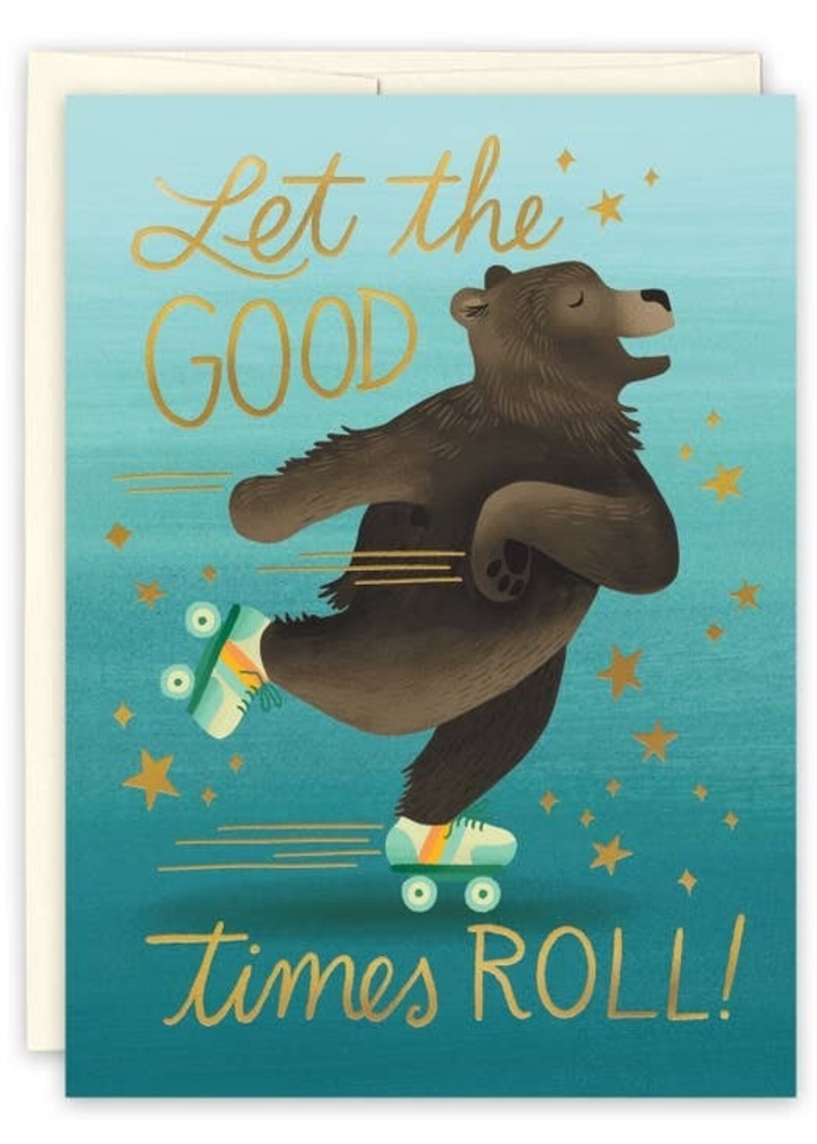 Roller Skating Bear Birthday card Carrie Shryock