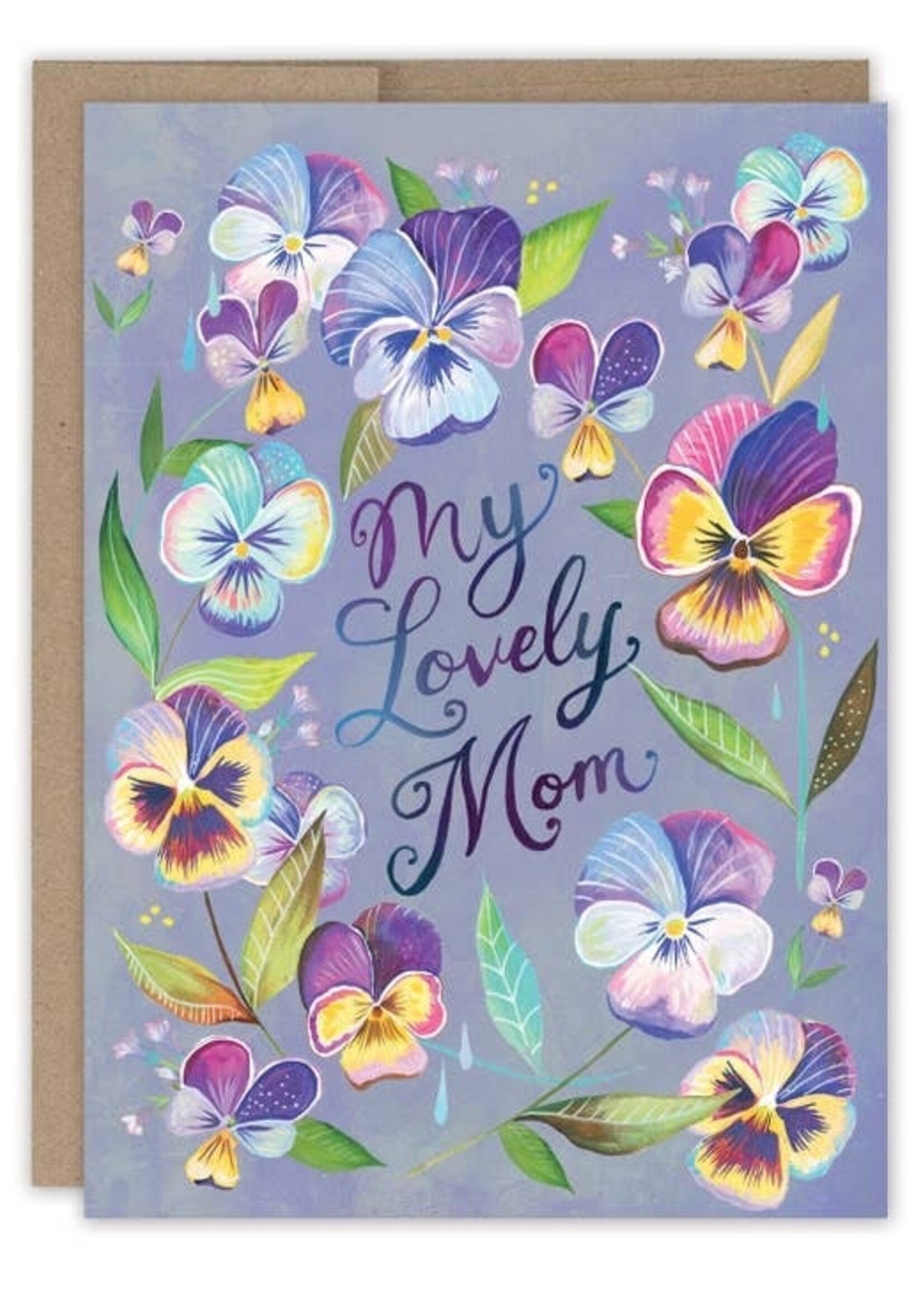 Mother's Day Lovely Pansies card Katie Daisy