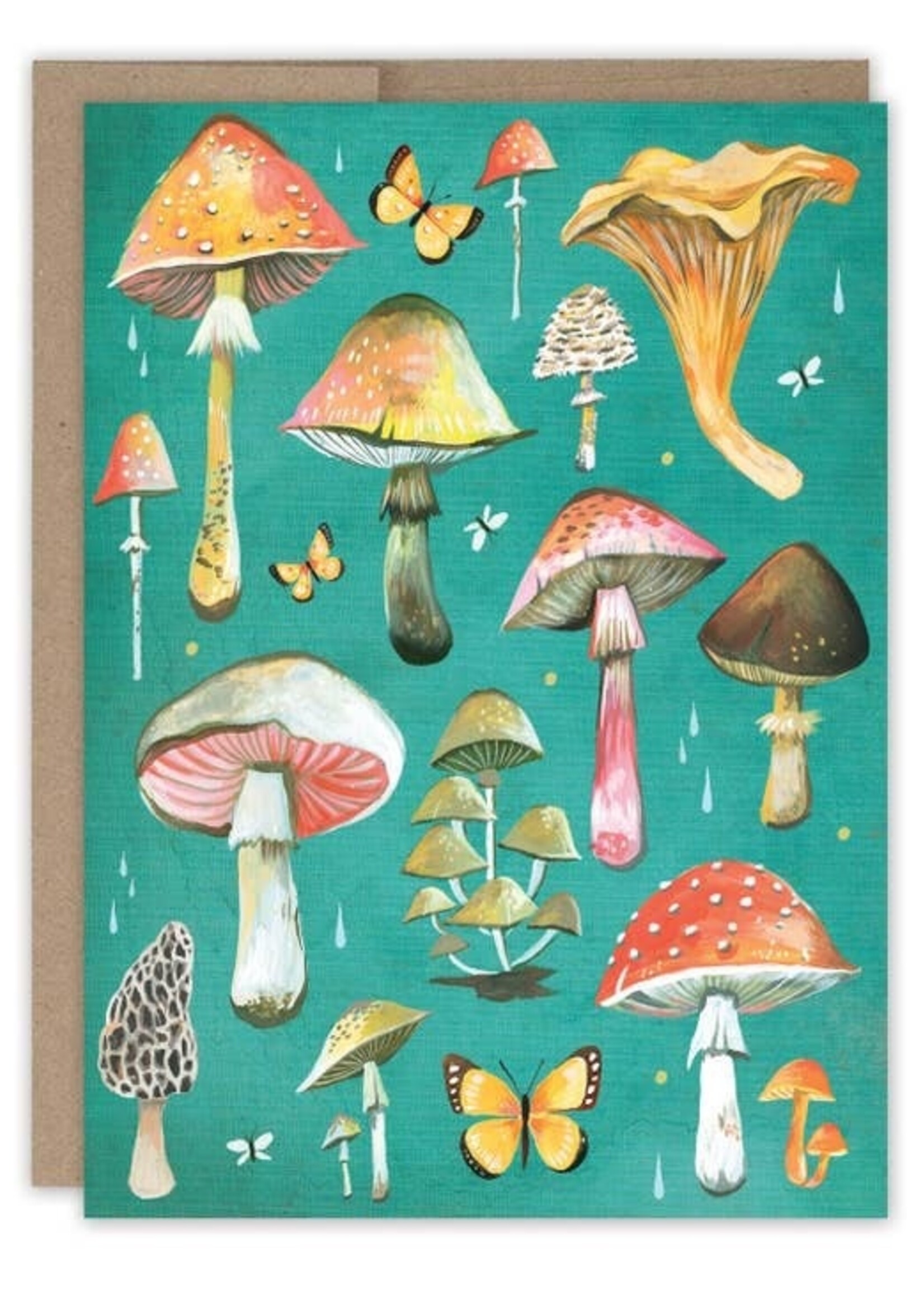 Biely & Shoaf Co Mushrooms Blank Card Katie Daisy