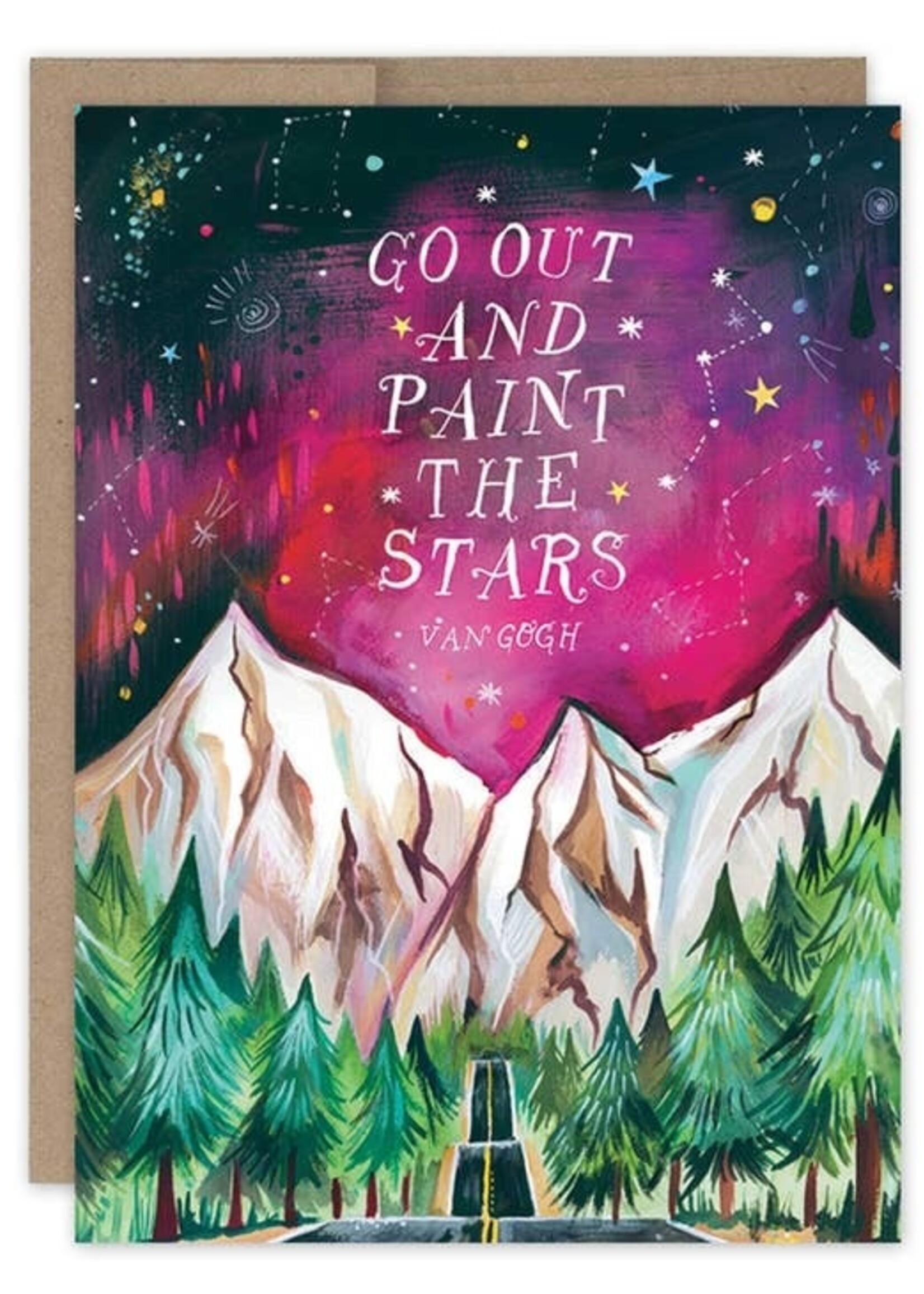 Night Sky Encouragement Paint The Stars Card Katie Daisy