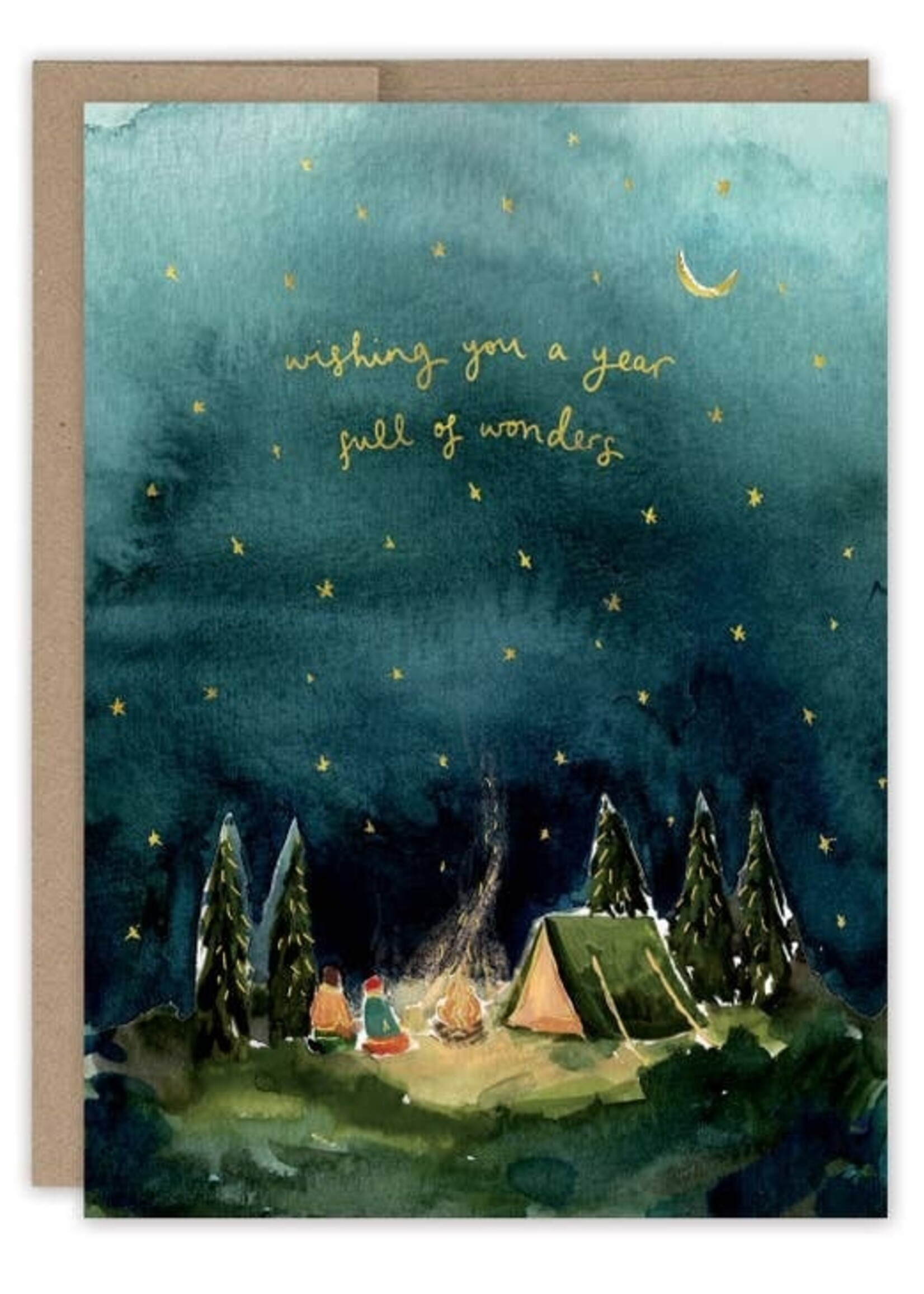Starry Night Camping Birthday Card Louise Mulgrew