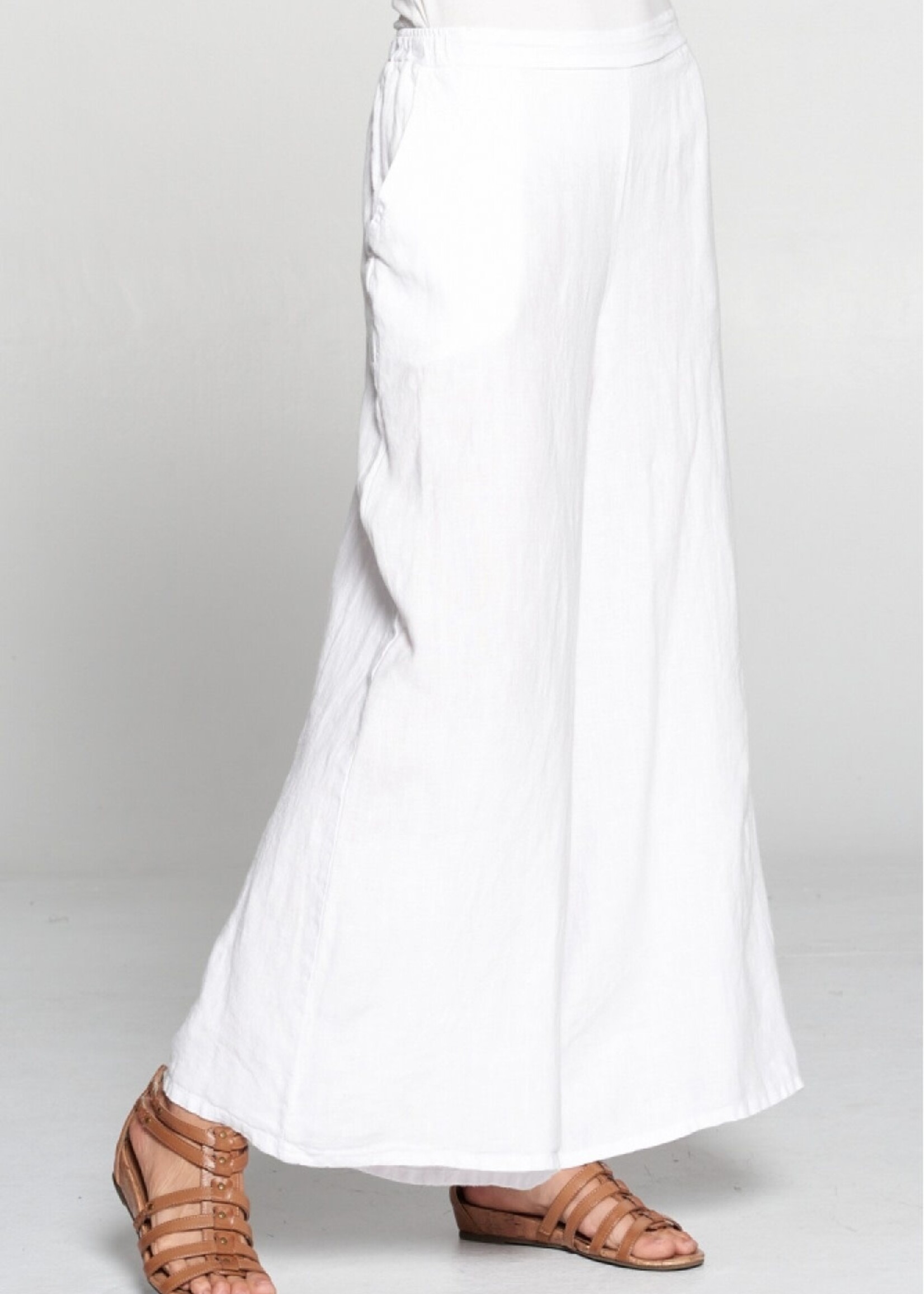 Match Point Wide Palazzo Linen Pants