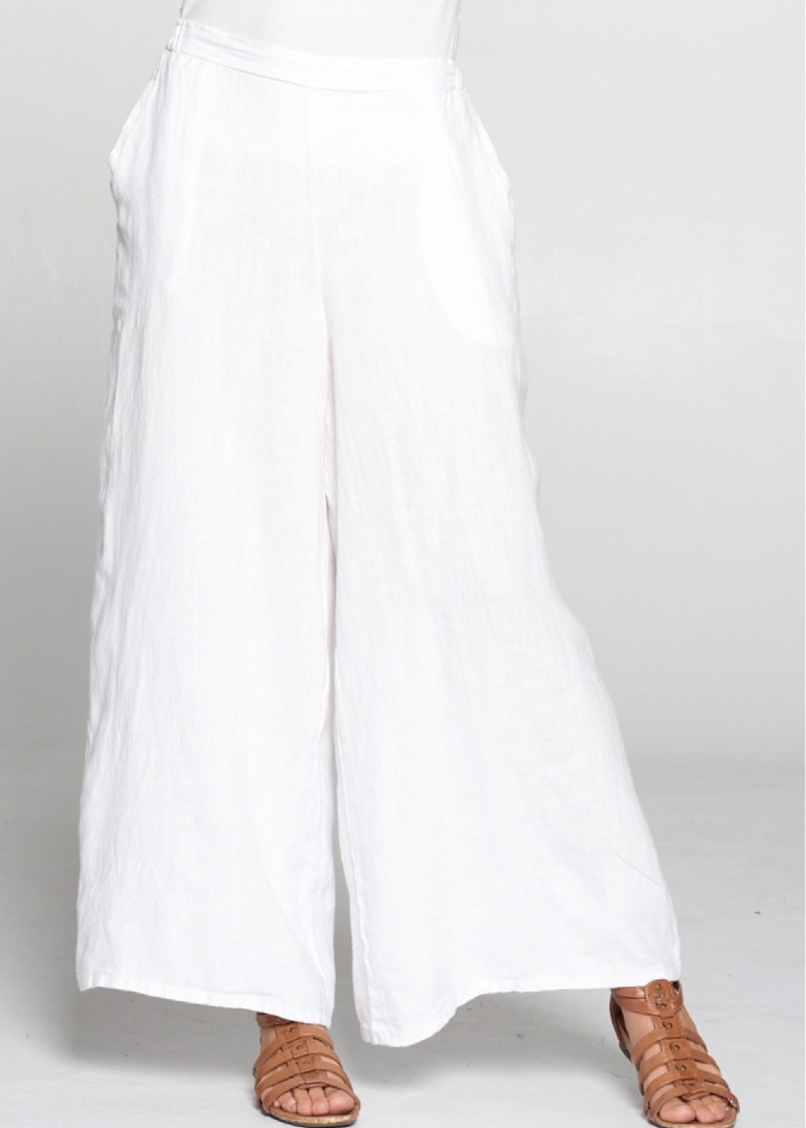 Match Point Wide Palazzo Linen Pants