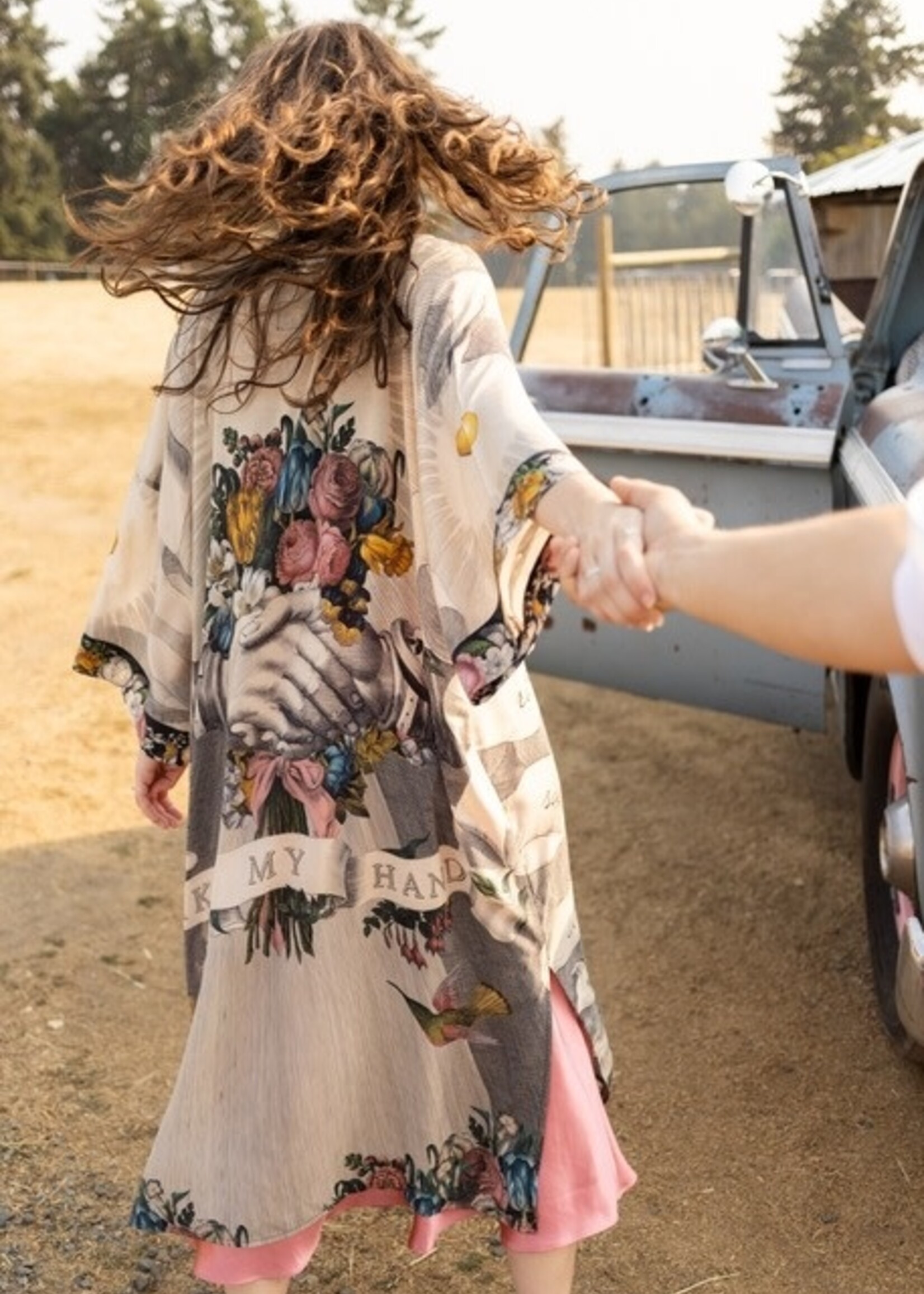 Market of Stars Take My Hand Bamboo Kimono Duster Robe