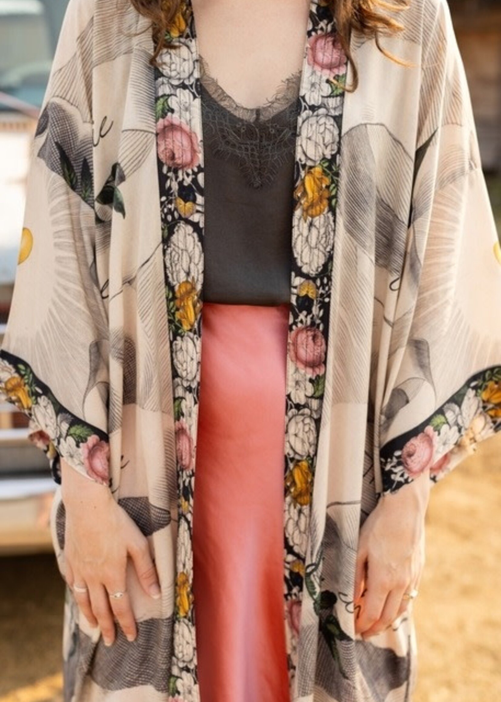 Market of Stars Take My Hand Bamboo Kimono Duster Robe