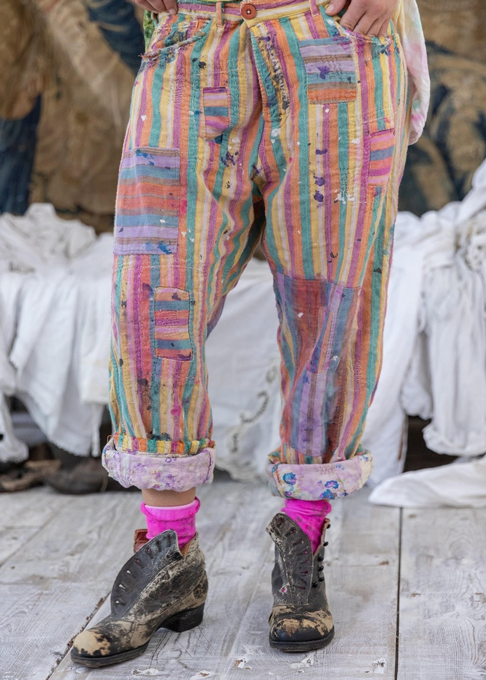 Magnolia Pearl Striped Miner Pants 530 juicy Fruit