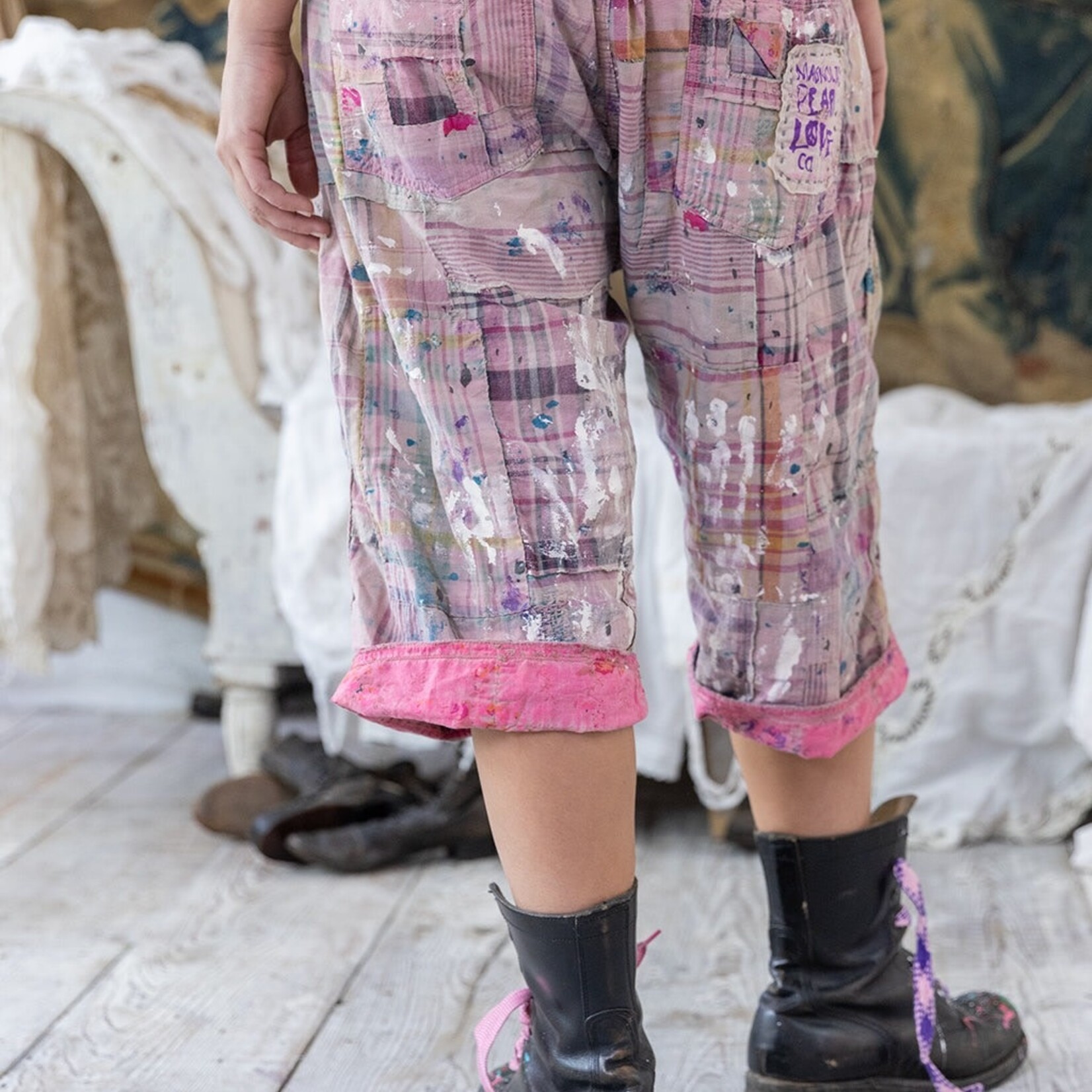 Magnolia Pearl Patchwork Miner Shorts 036 Madras Pink