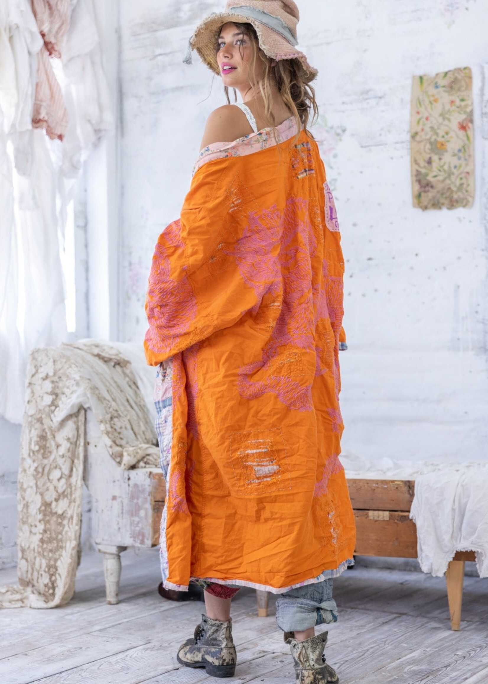 Magnolia Pearl Dharma Dragon Emb Kimono Jacket 809 Marmalade