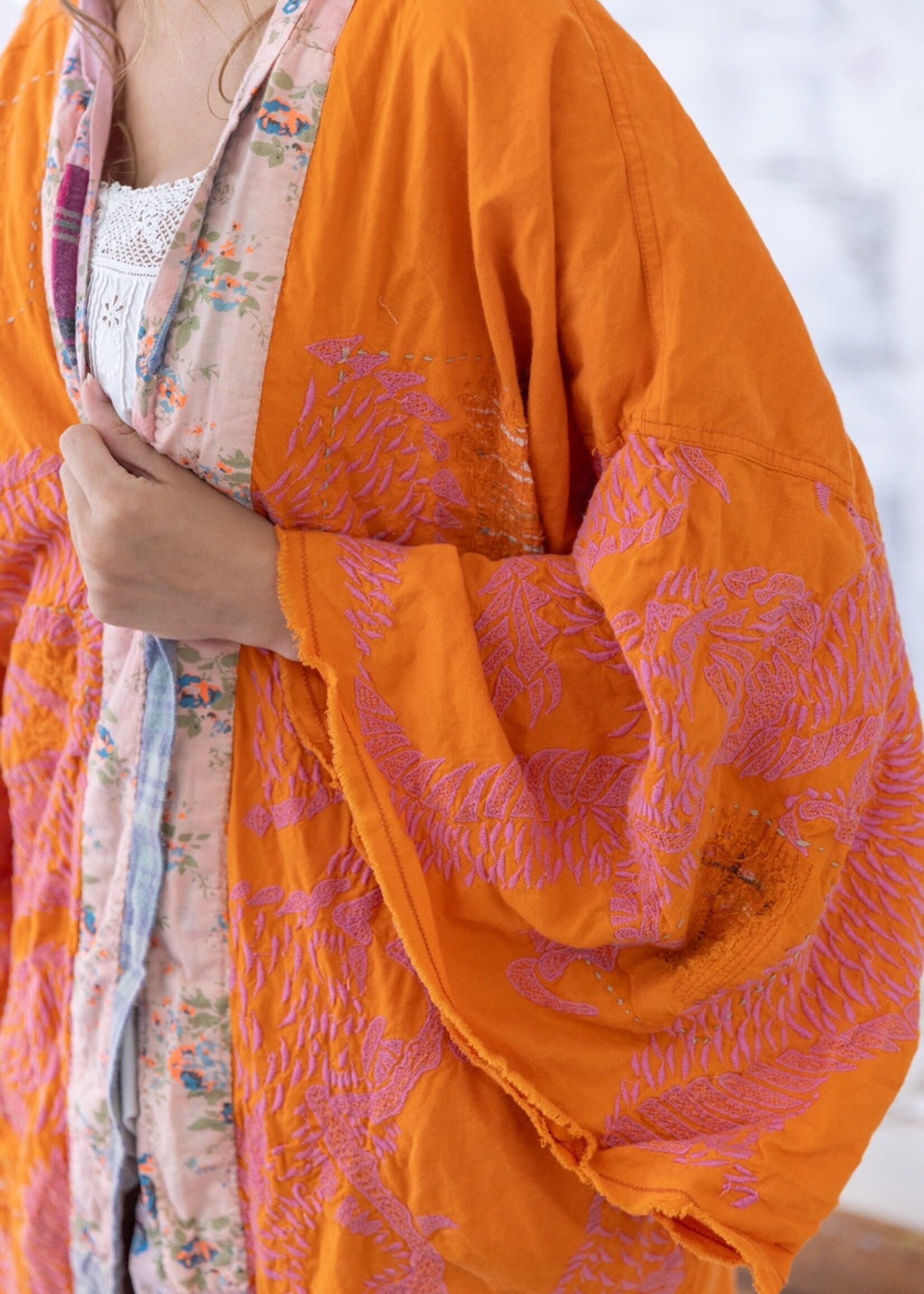 Magnolia Pearl Dharma Dragon Emb Kimono Jacket 809 Marmalade
