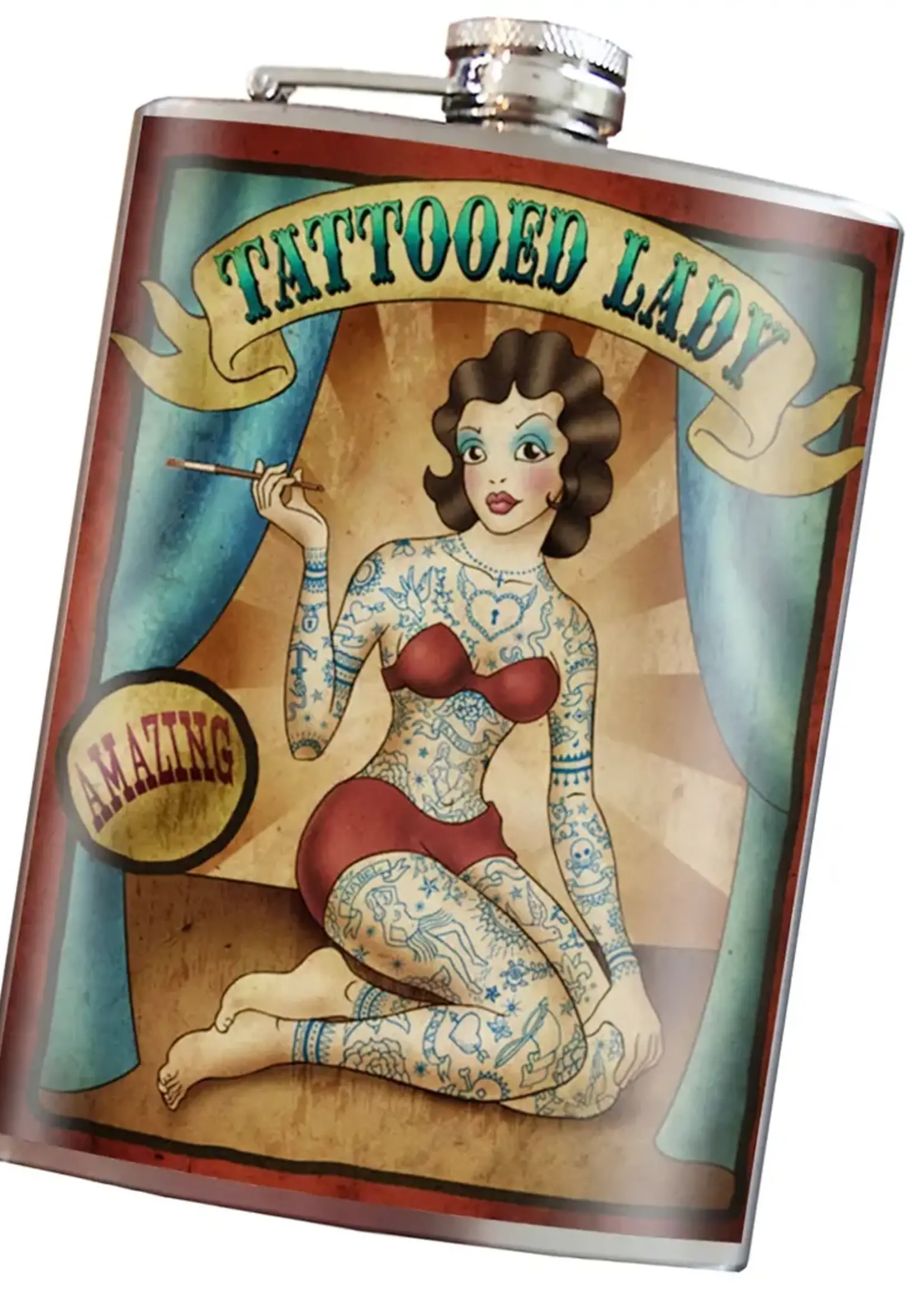 Tattooed Lady Flask