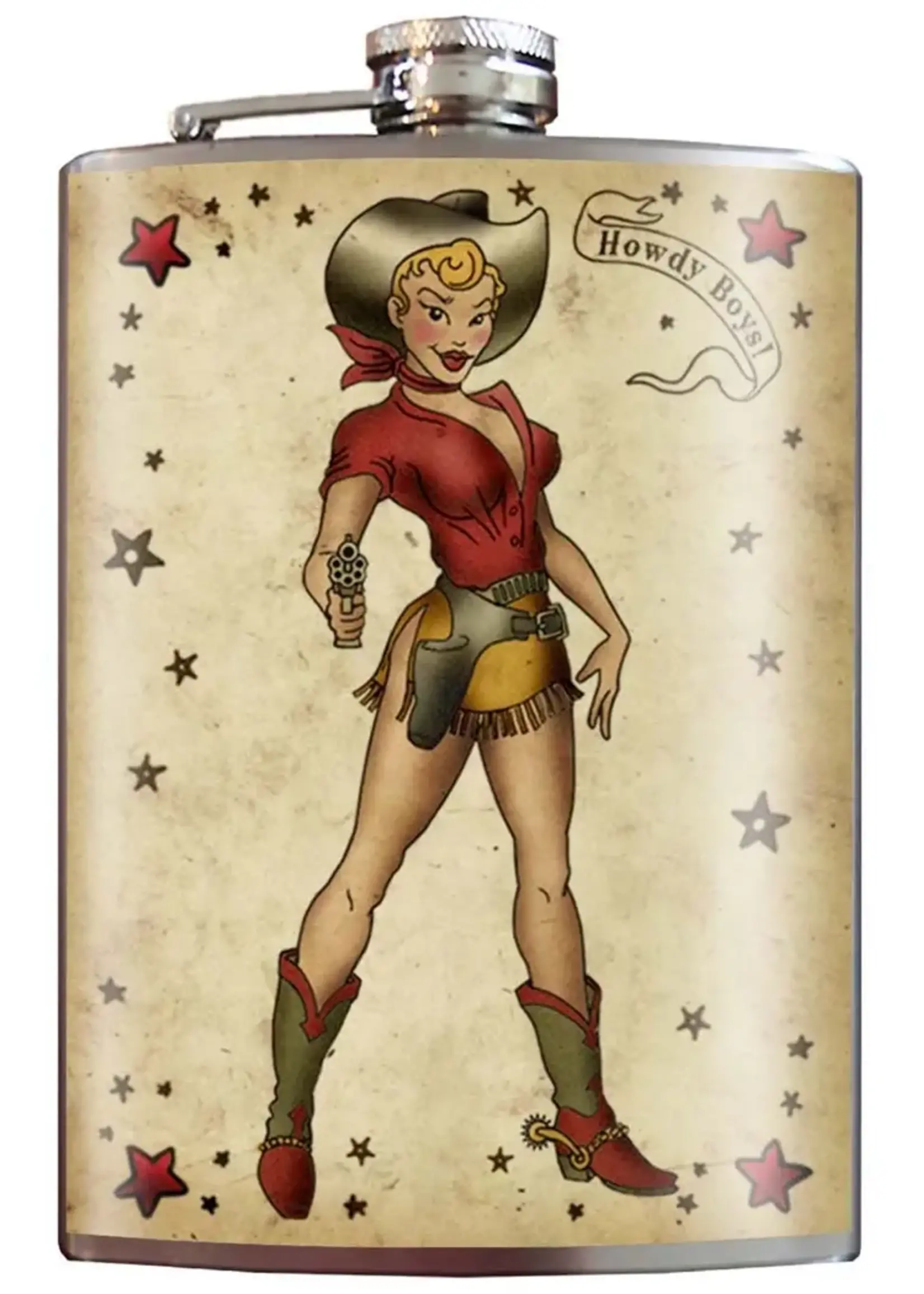 Howdy Boys Cowgirl Flask