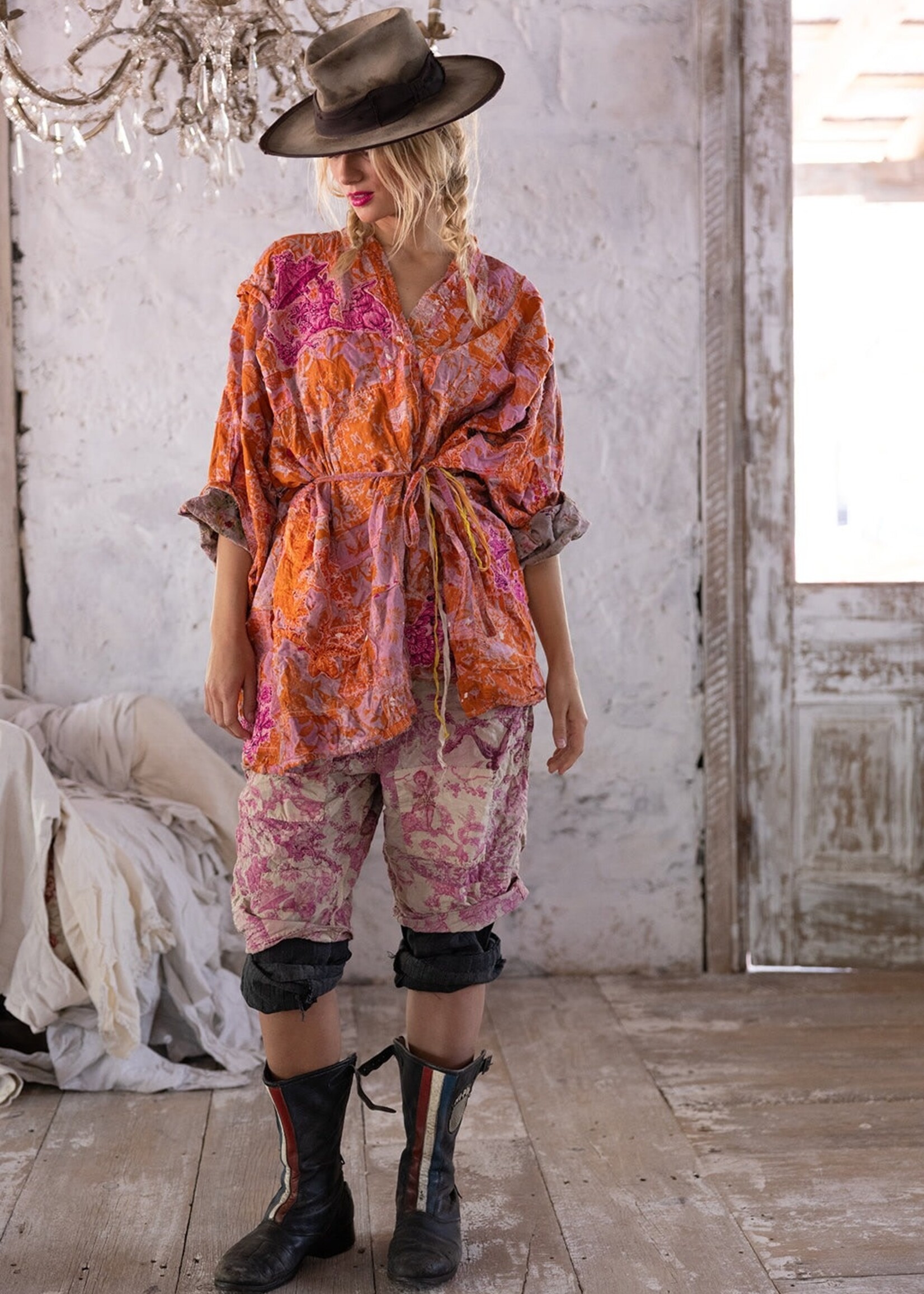 Magnolia Pearl Patchwork Kei Kimono Jacket 964 Marmalade One Size