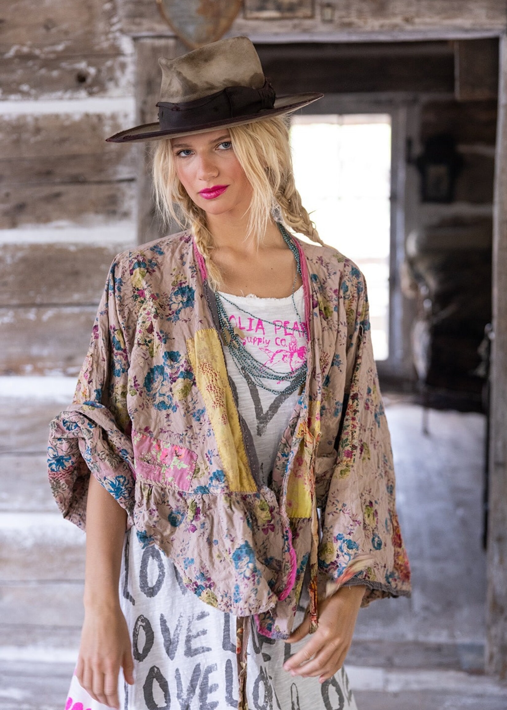 Magnolia Pearl Quilted Lisa Lotte  Piano Shawl Jacket 993 One Size