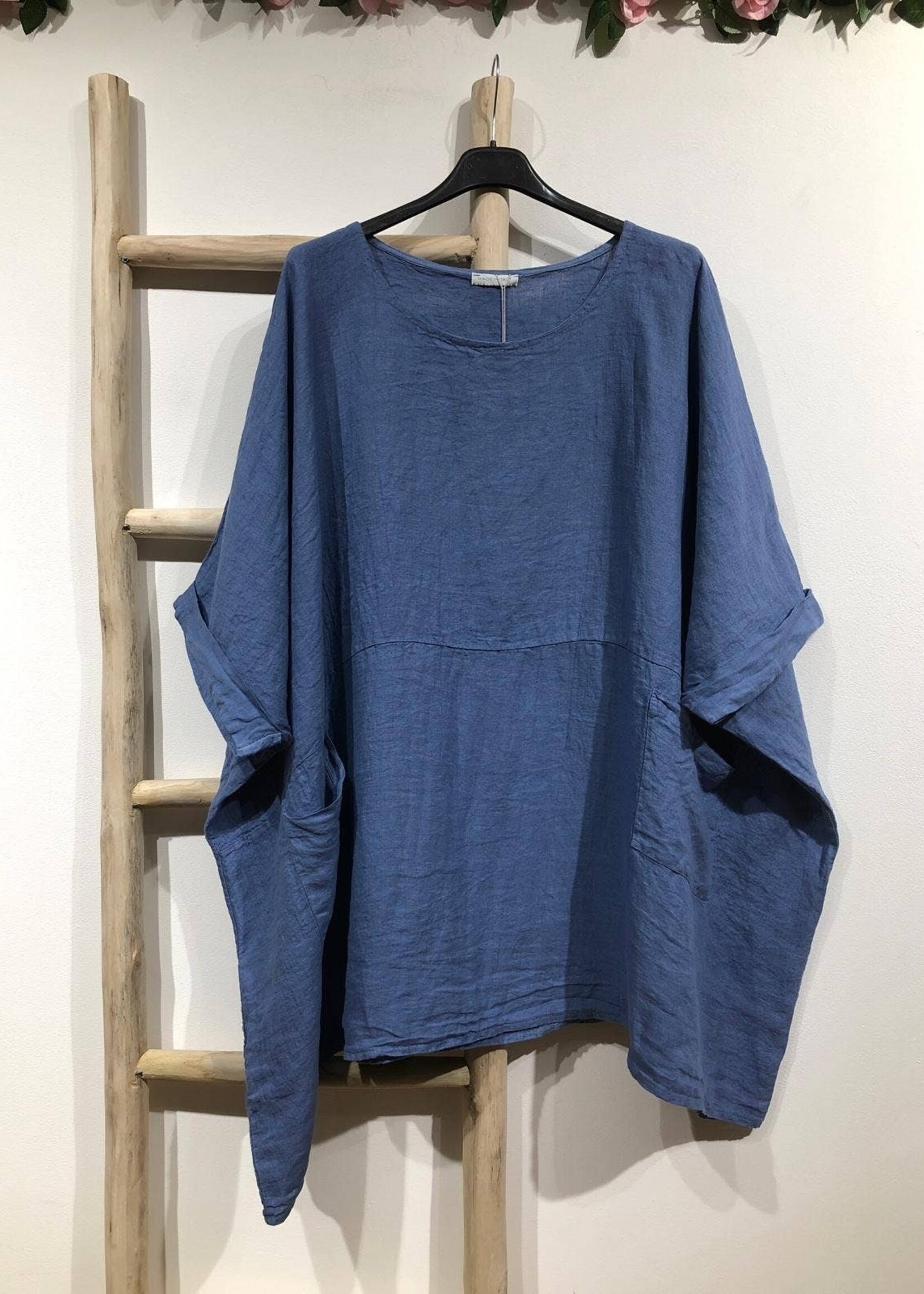 Linen Pocket Tunic Denim One Size