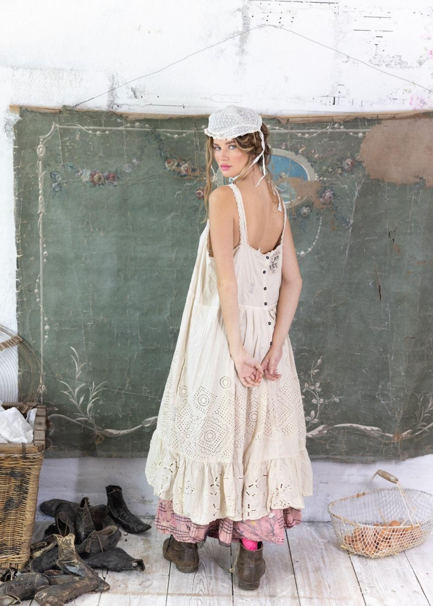 Magnolia Pearl Eyelet Tevy Peace Tank Dress 956 Moonlight One Size