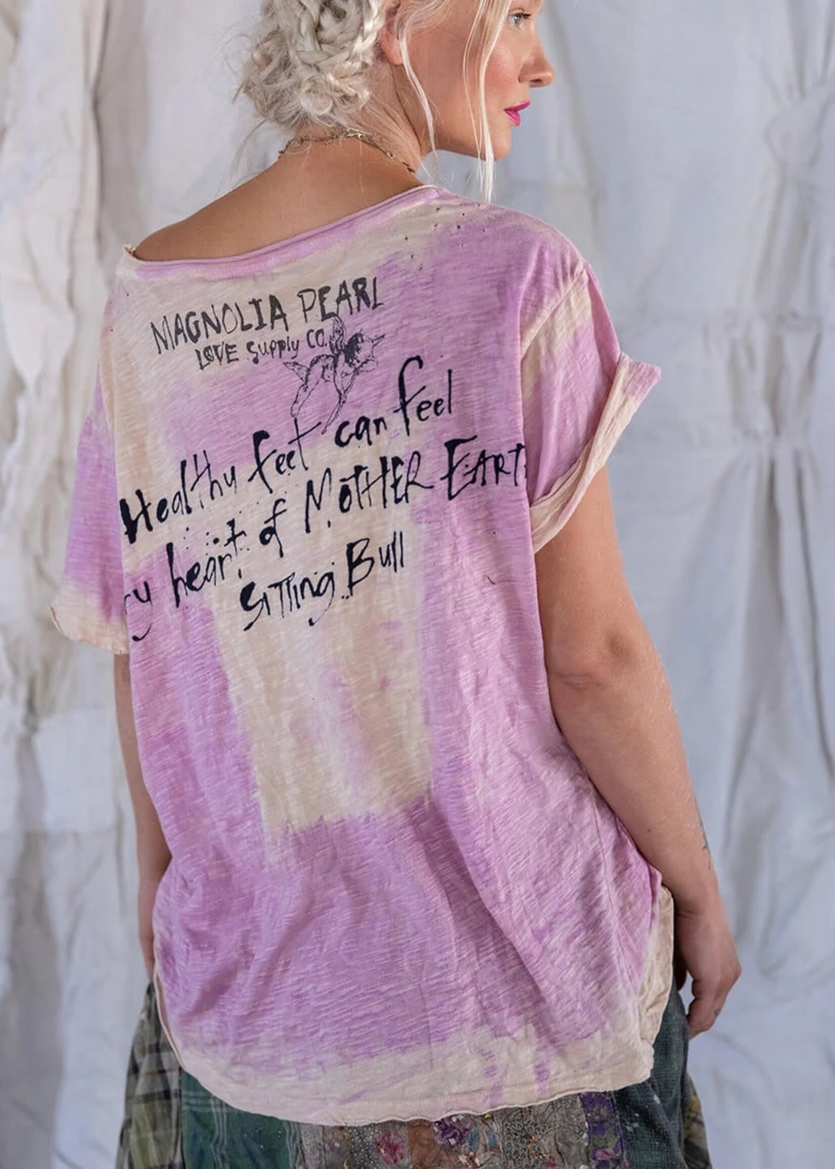 Magnolia Pearl Heart Of Mother Earth Tee Top 1683 Purple Haze One Size