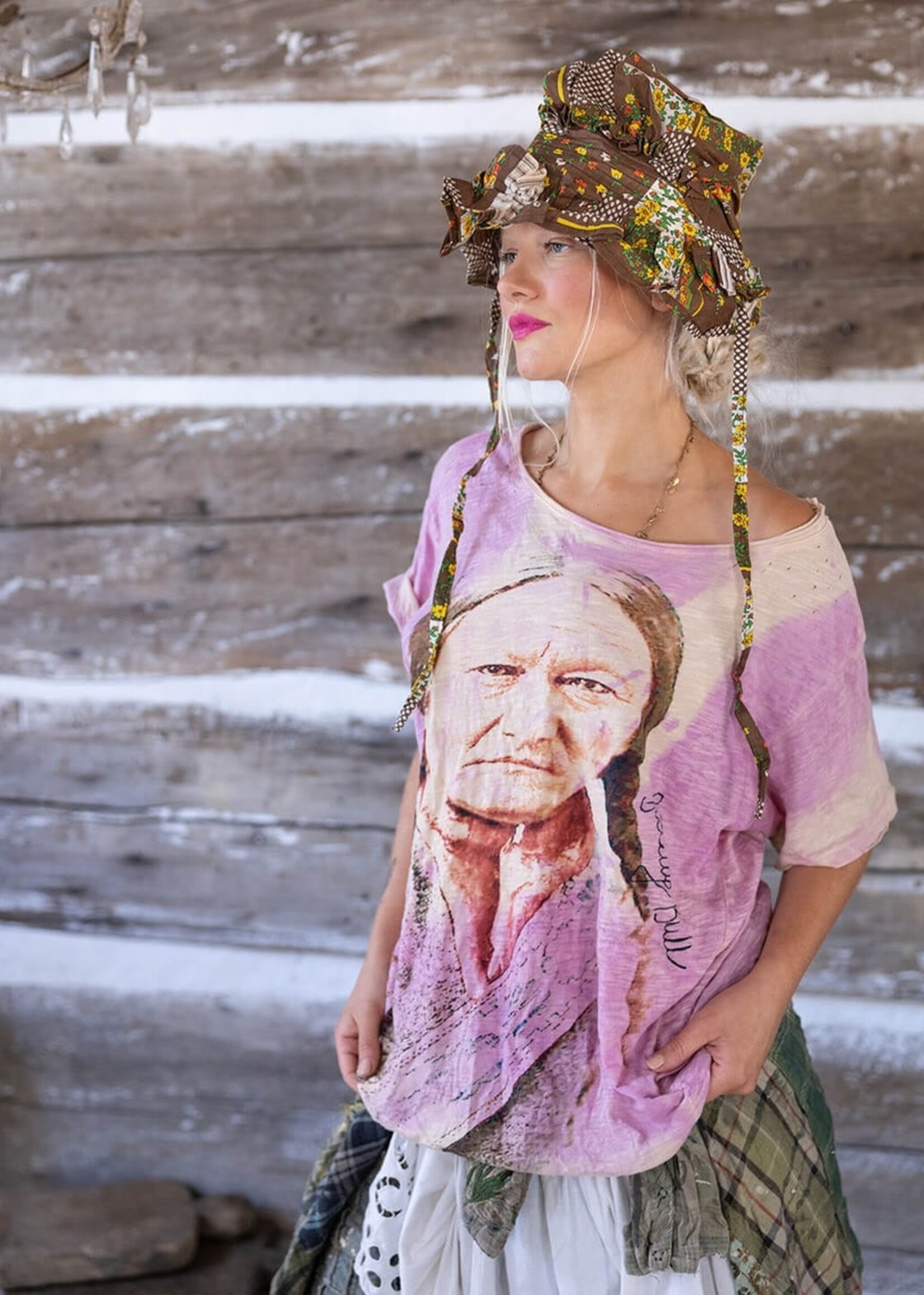Magnolia Pearl Heart Of Mother Earth Tee Top 1683 Purple Haze One Size