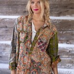 Magnolia Pearl Piecewise Kelly Western Shirt Top 1868 Marrakech One Size