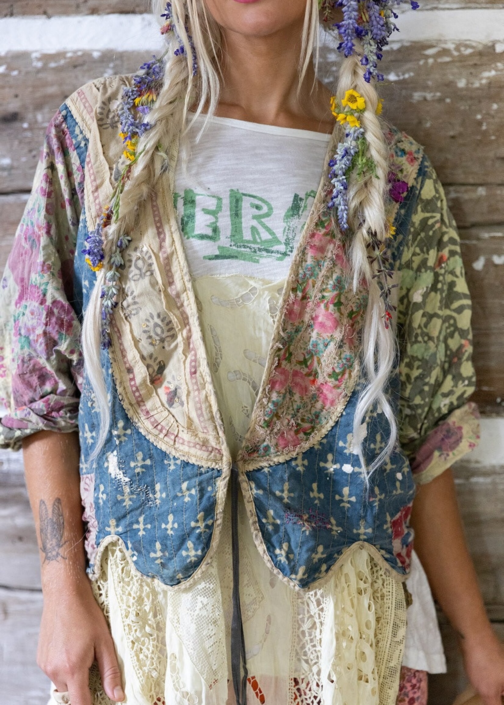 Magnolia Pearl Kalamkari Andhra JACKET 980 Antigua  One Size