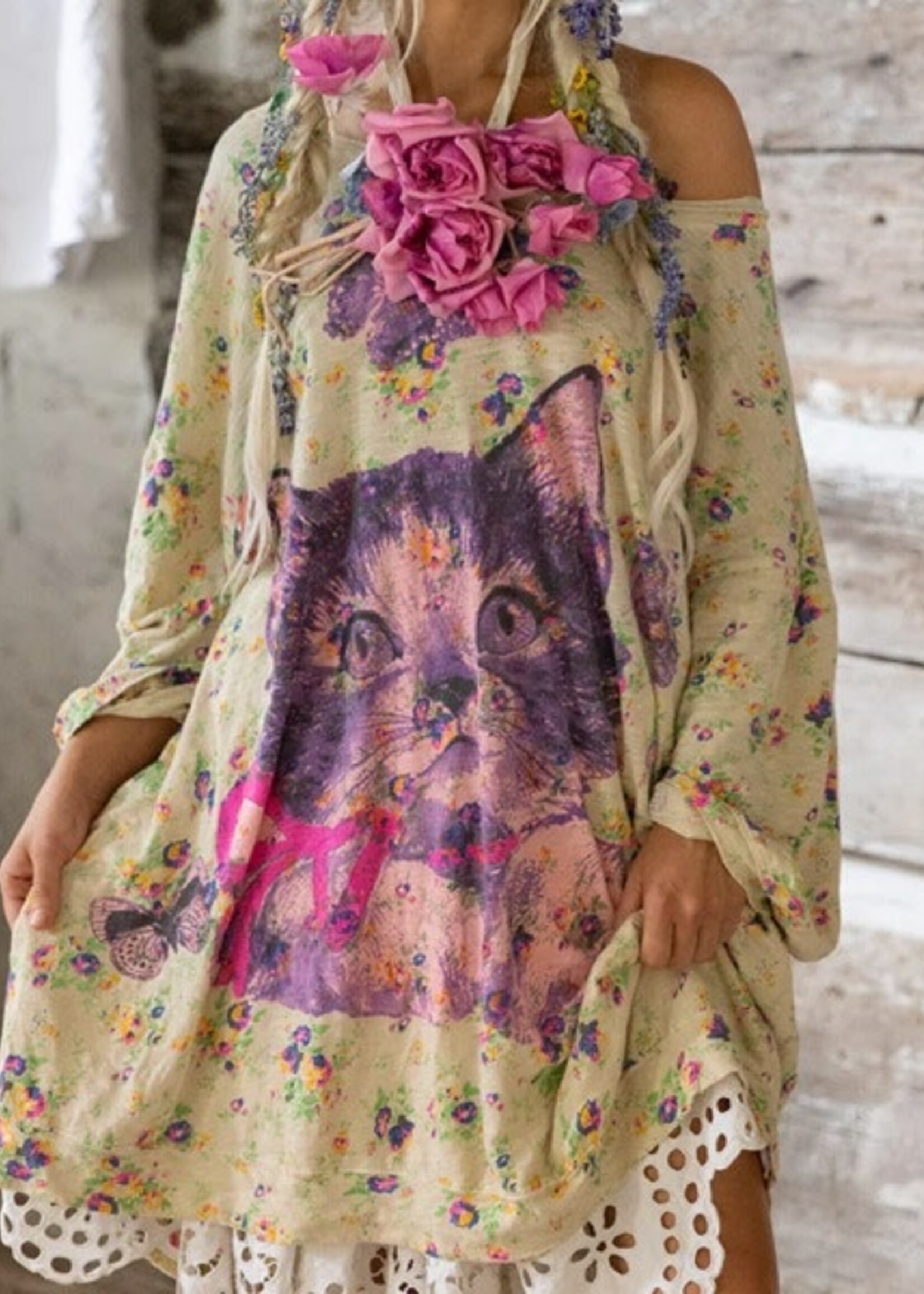 Magnolia Pearl Kitten Francis Pullover TOP 1966 Umbra Rose One Size