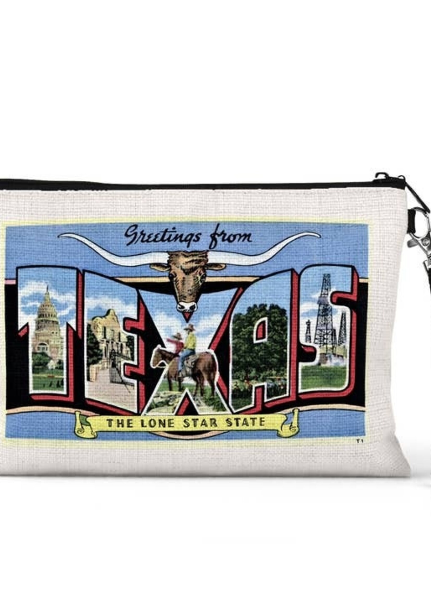 Texas Postcard Wristlet Pouch