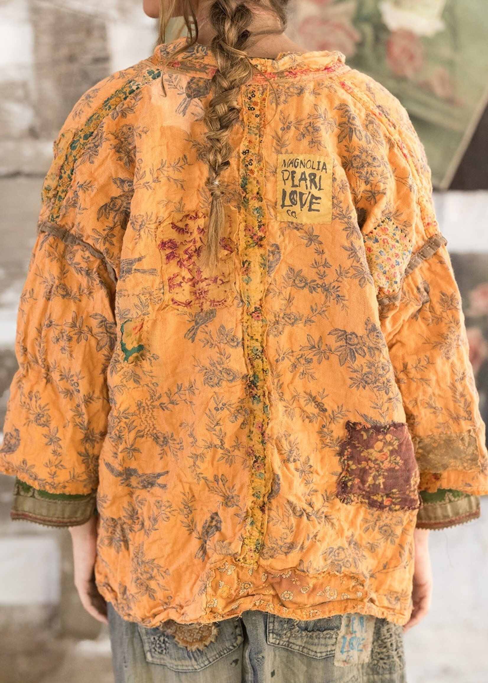 Magnolia Pearl Julian Floral Kimono Jacket 946 Marmalade One Size