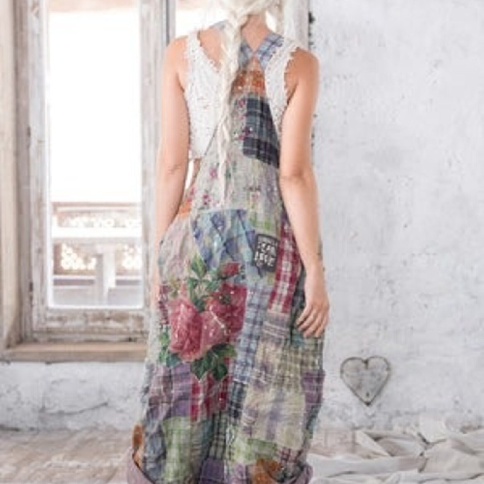 Magnolia Pearl Patchwork Frankie Overalls 125 Madras Rainbow