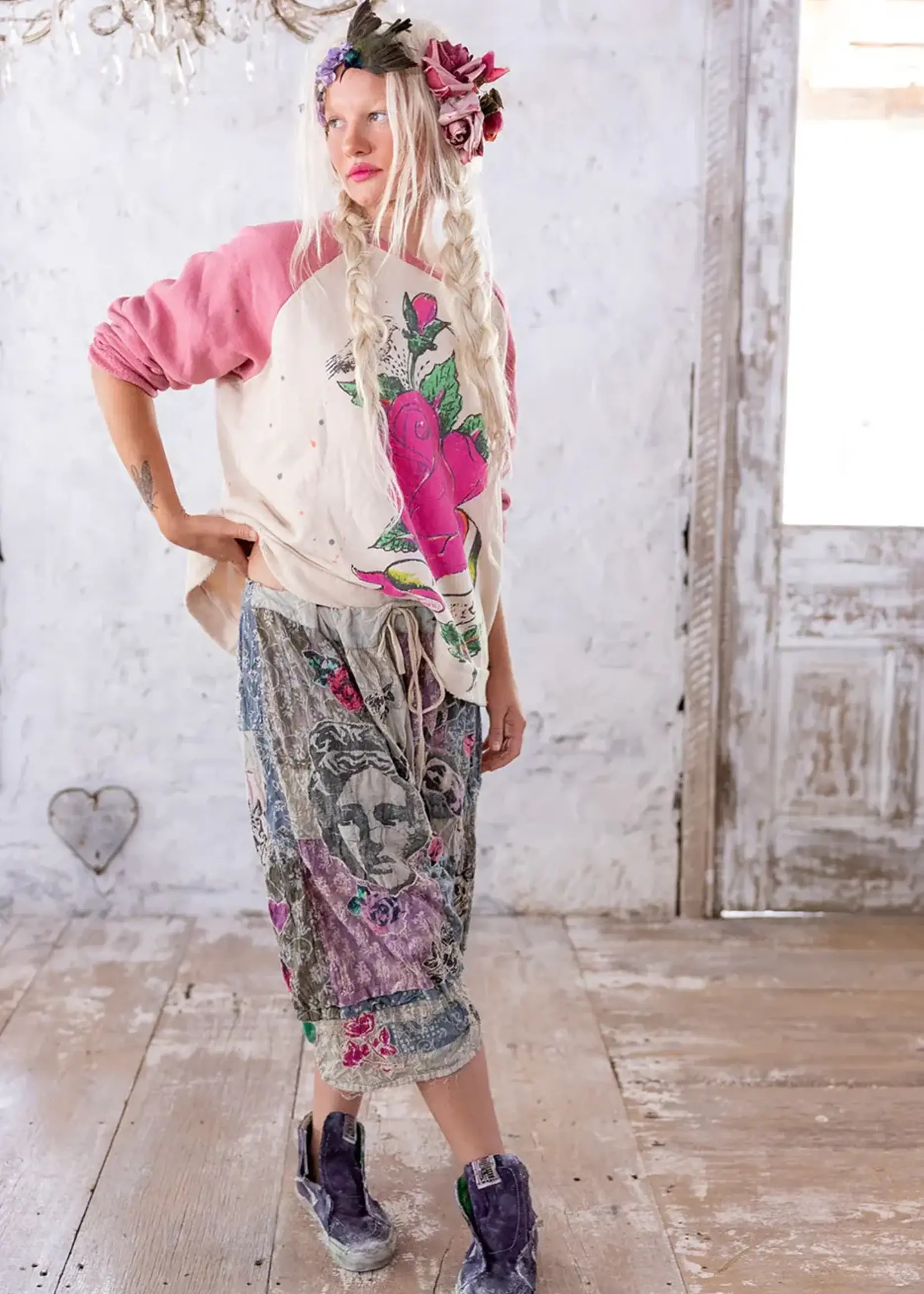 Magnolia Pearl Abbeyrosa Richi Sweatshirt Top 1945 Petal