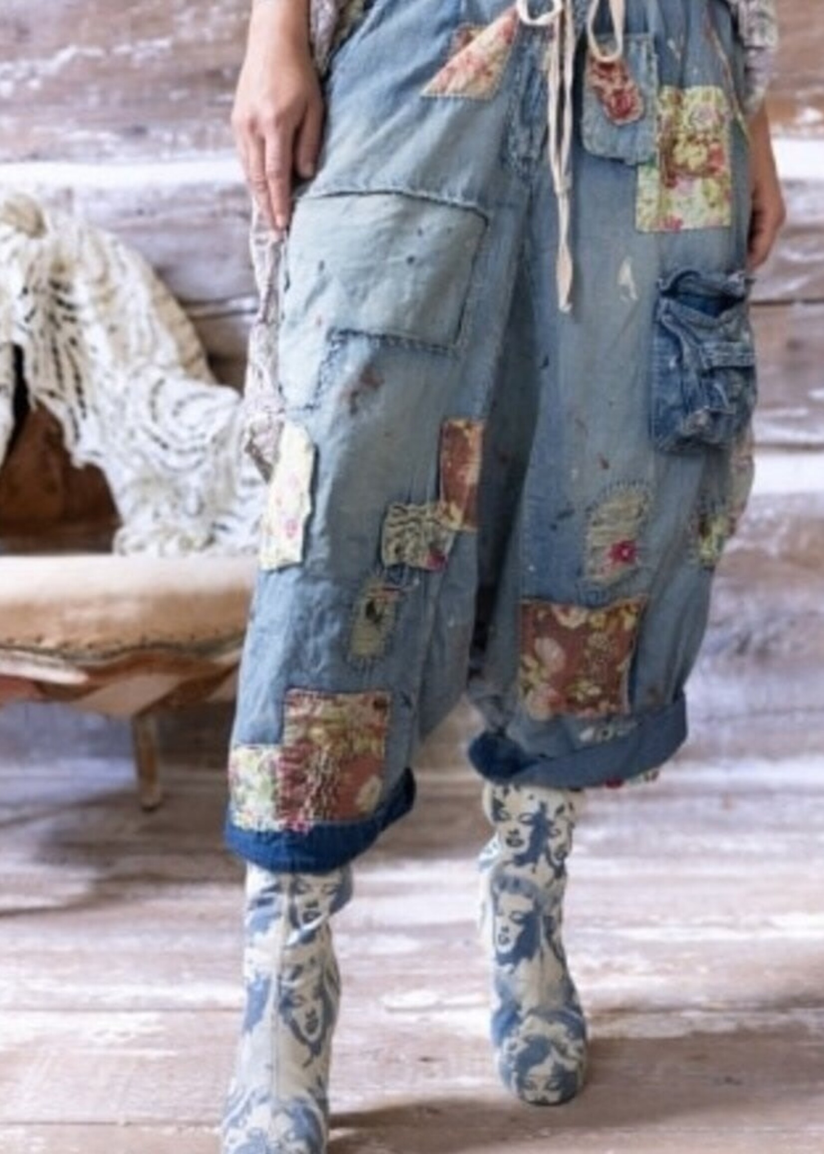 Magnolia Pearl Joni Denims Pants 648 Washed Indigo One Size