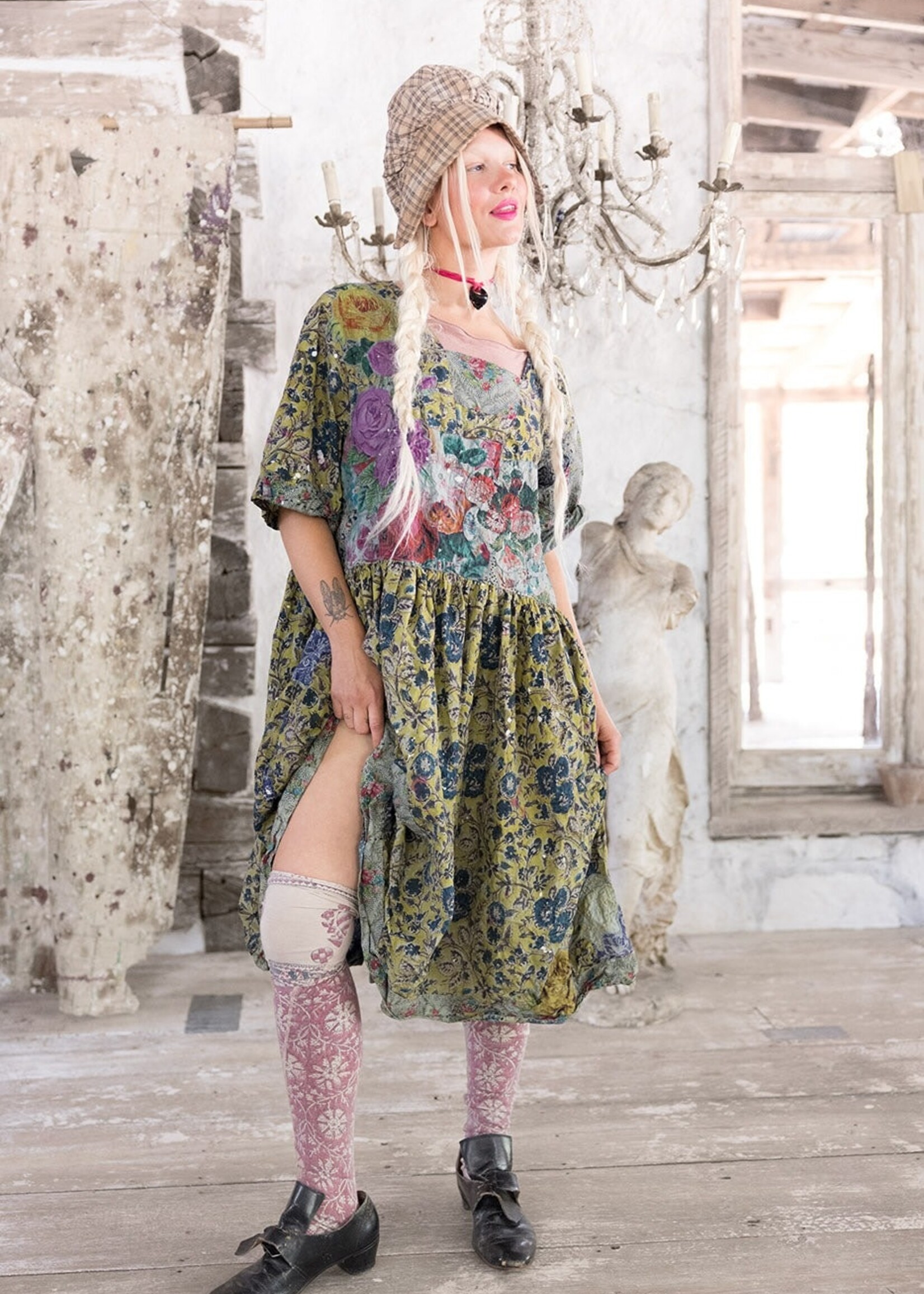 Magnolia Pearl Floral Applique Taigi Dress 1139 Jaipur One Size