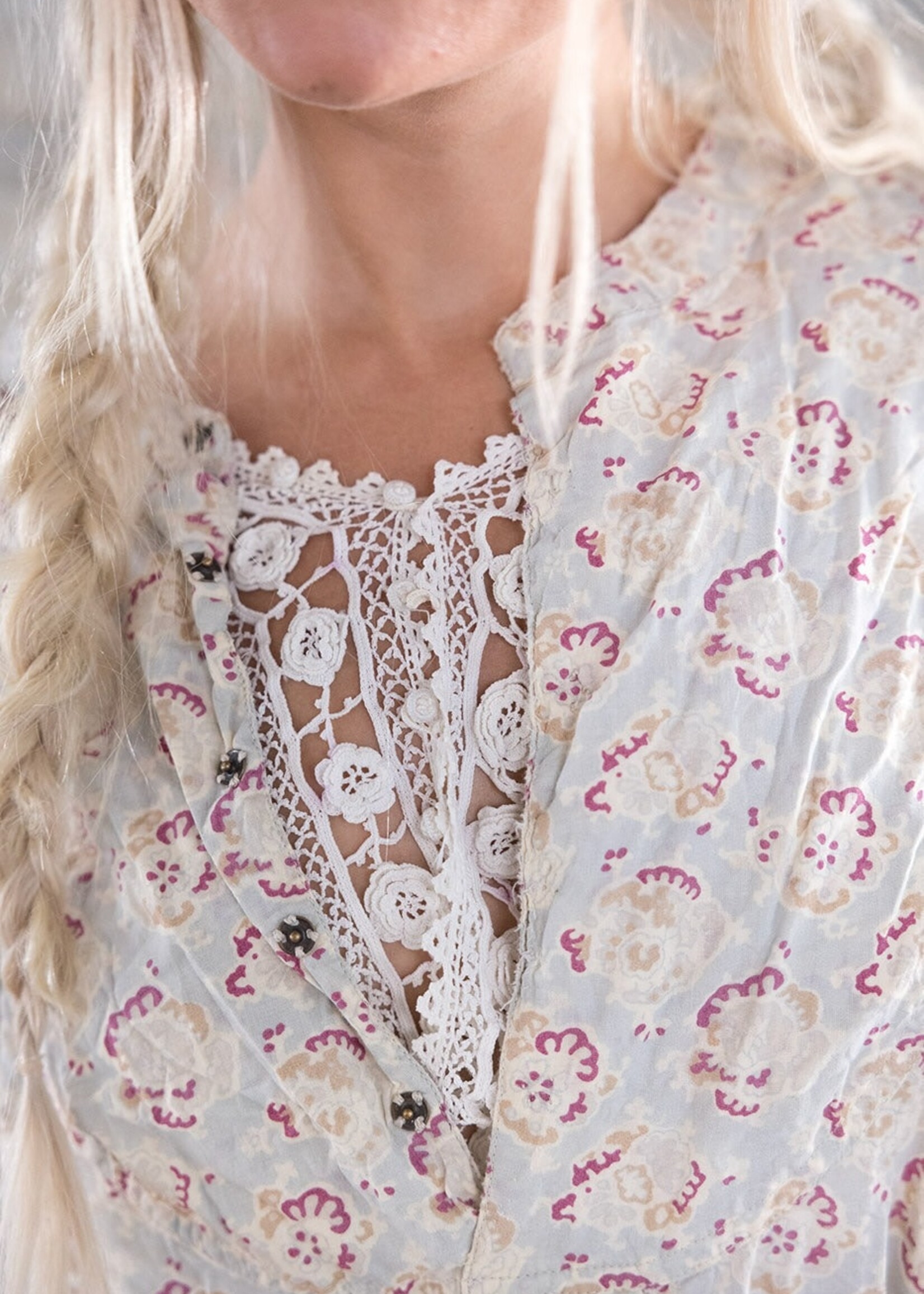 Magnolia Pearl Hand Blockprint Ines Classic Top 928 Rafta One Size