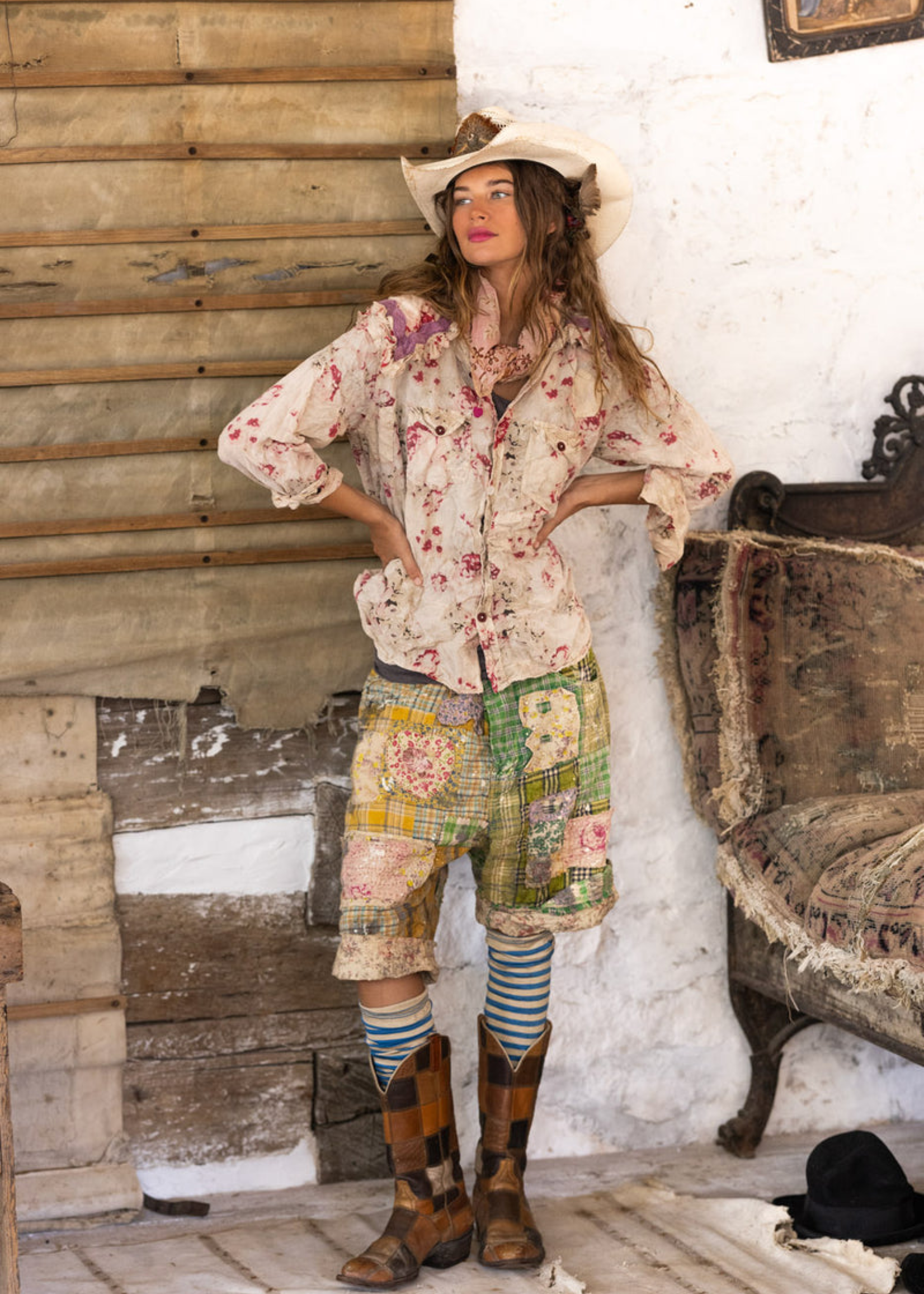 Magnolia Pearl Ric Rac Kelly Western Shirt Top 1216 Rossetti